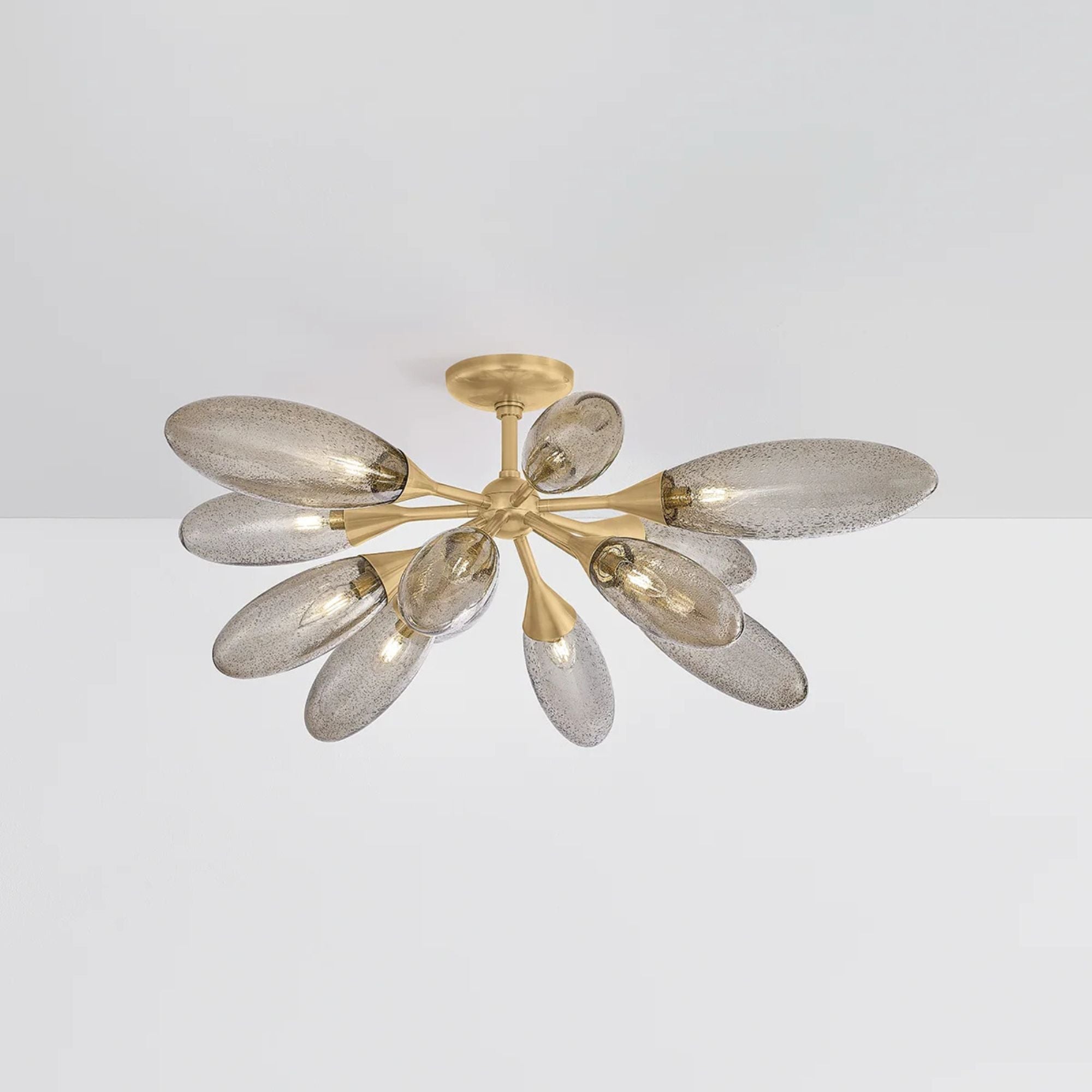 Cordoba 40" 12-Light Semi Flush Mount, Vintage Brass Finish