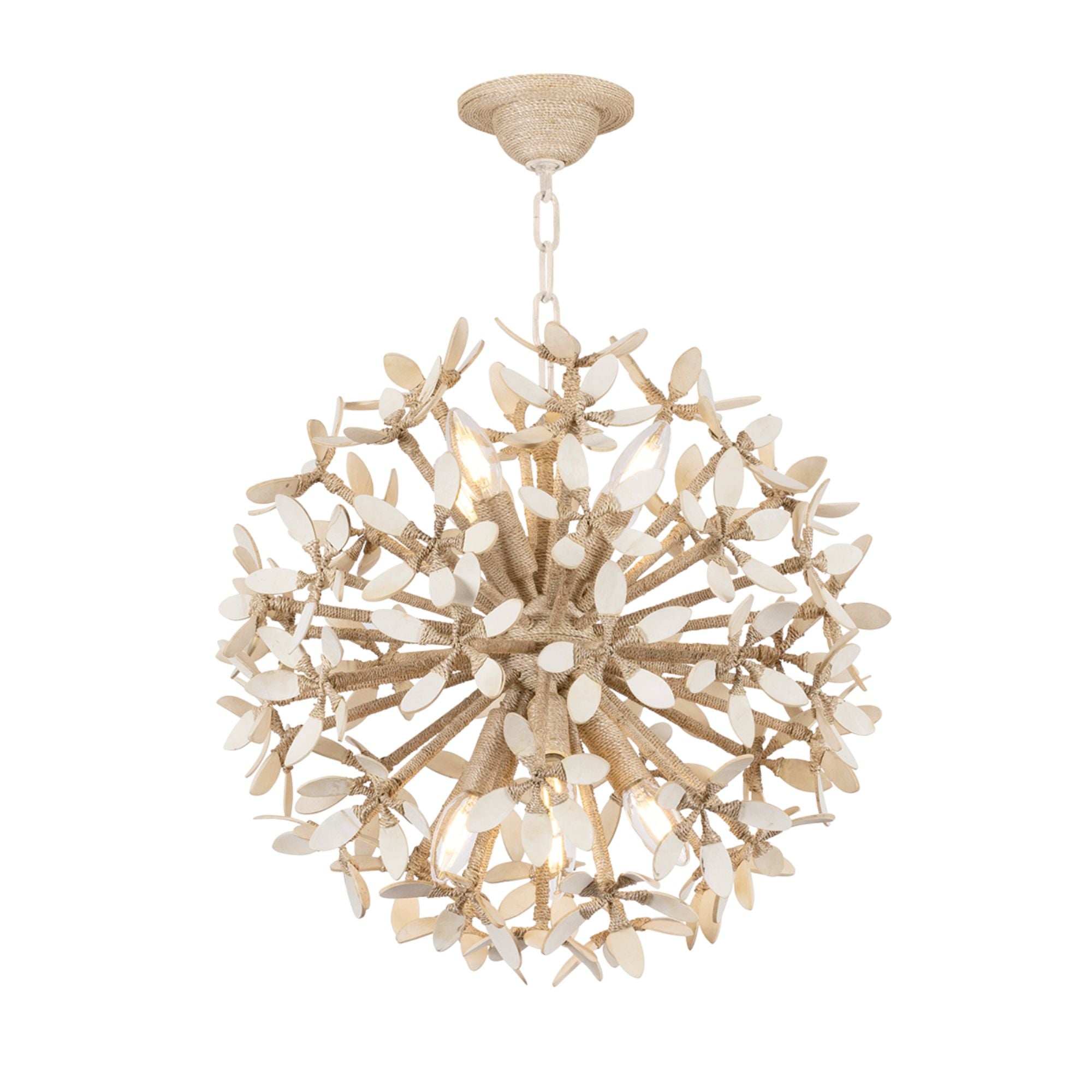Corfu 20" 8-Light Chandelier, Ivory Coco Finish