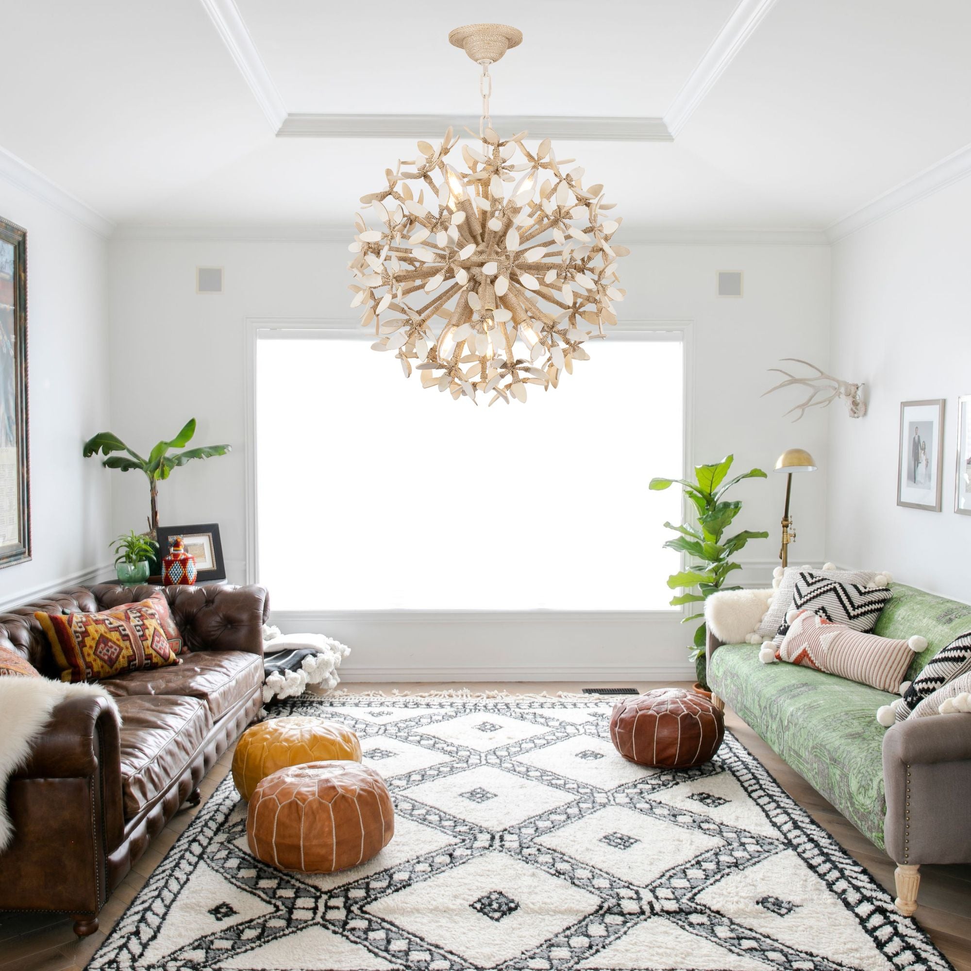 Corfu 20" 8-Light Chandelier, Ivory Coco Finish