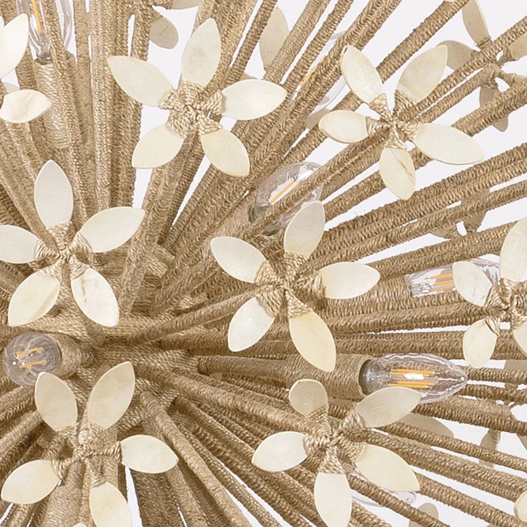 Corfu 20" 8-Light Chandelier, Ivory Coco Finish