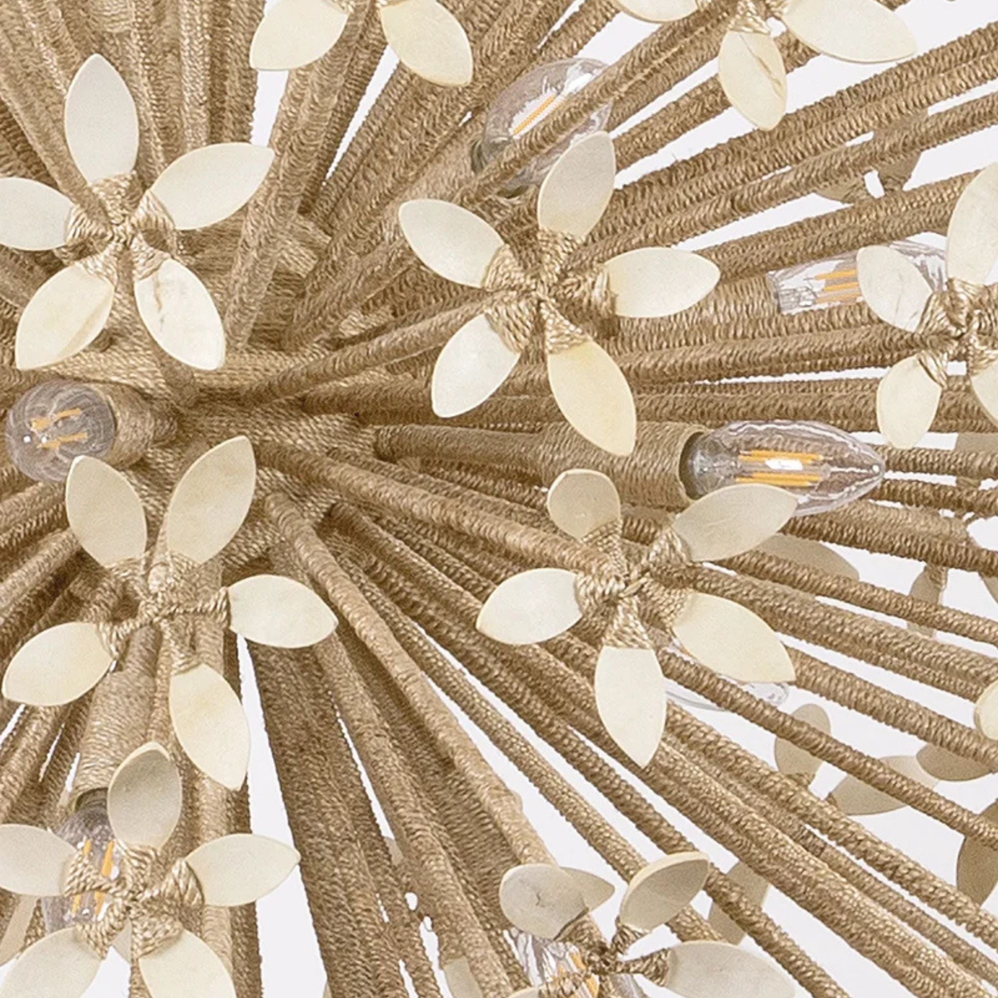 Corfu 30" 10-Light Chandelier, Ivory Coco Finish