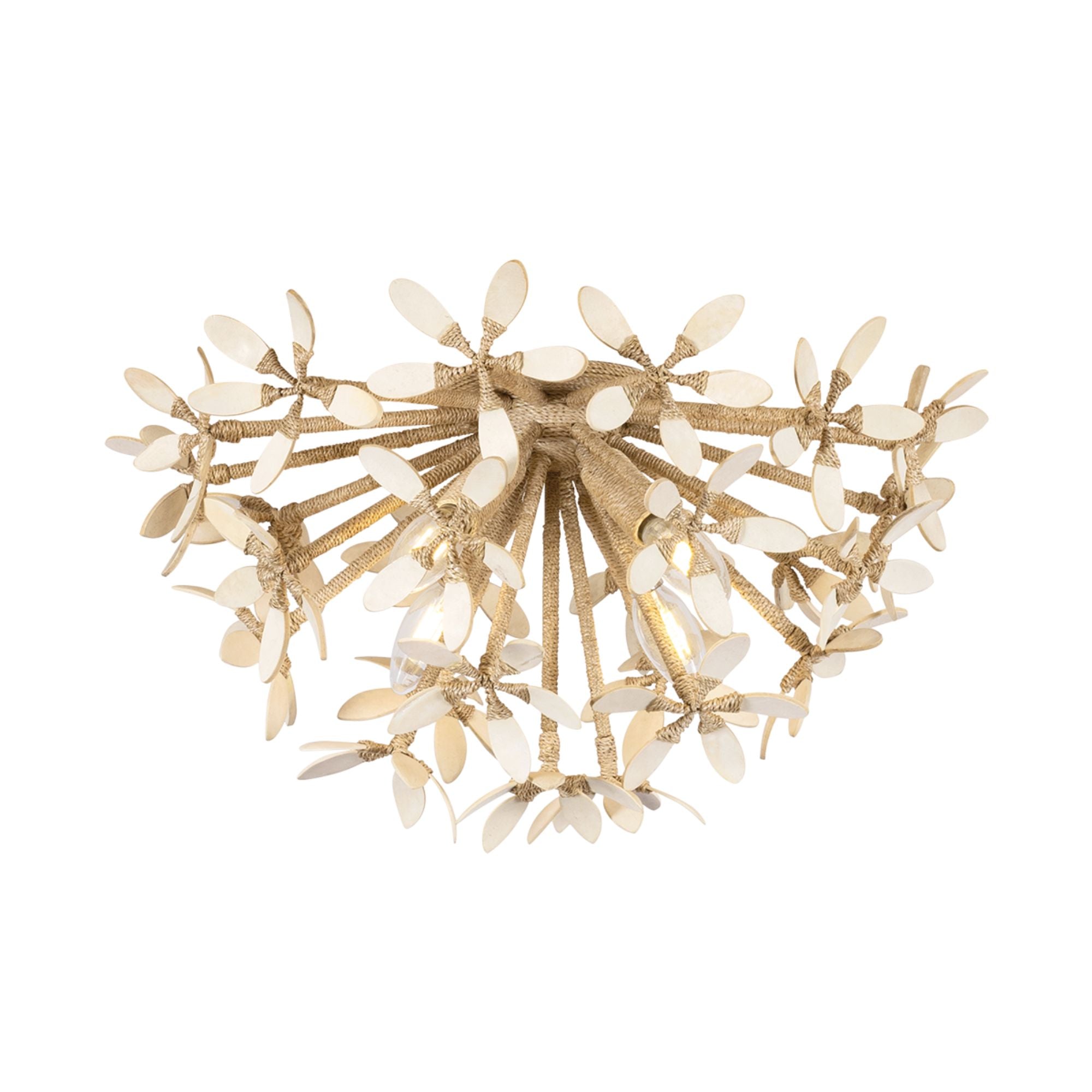 Corfu 20" 4-Light Semi Flush Mount, Ivory Coco Finish