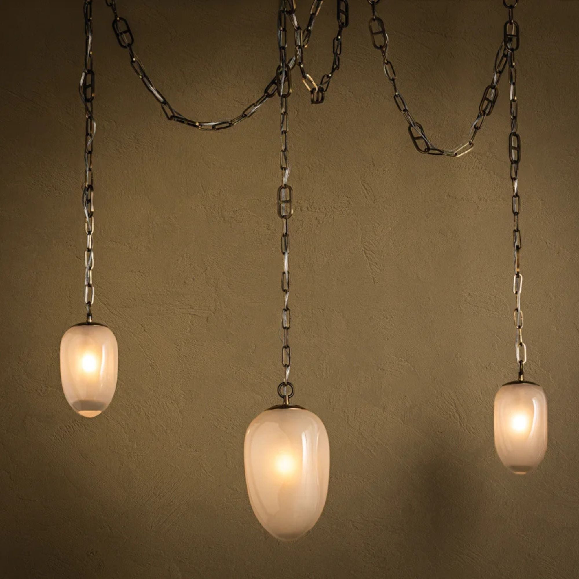 Daith 48" 3-Light Chandelier, Vintage Brass Finish