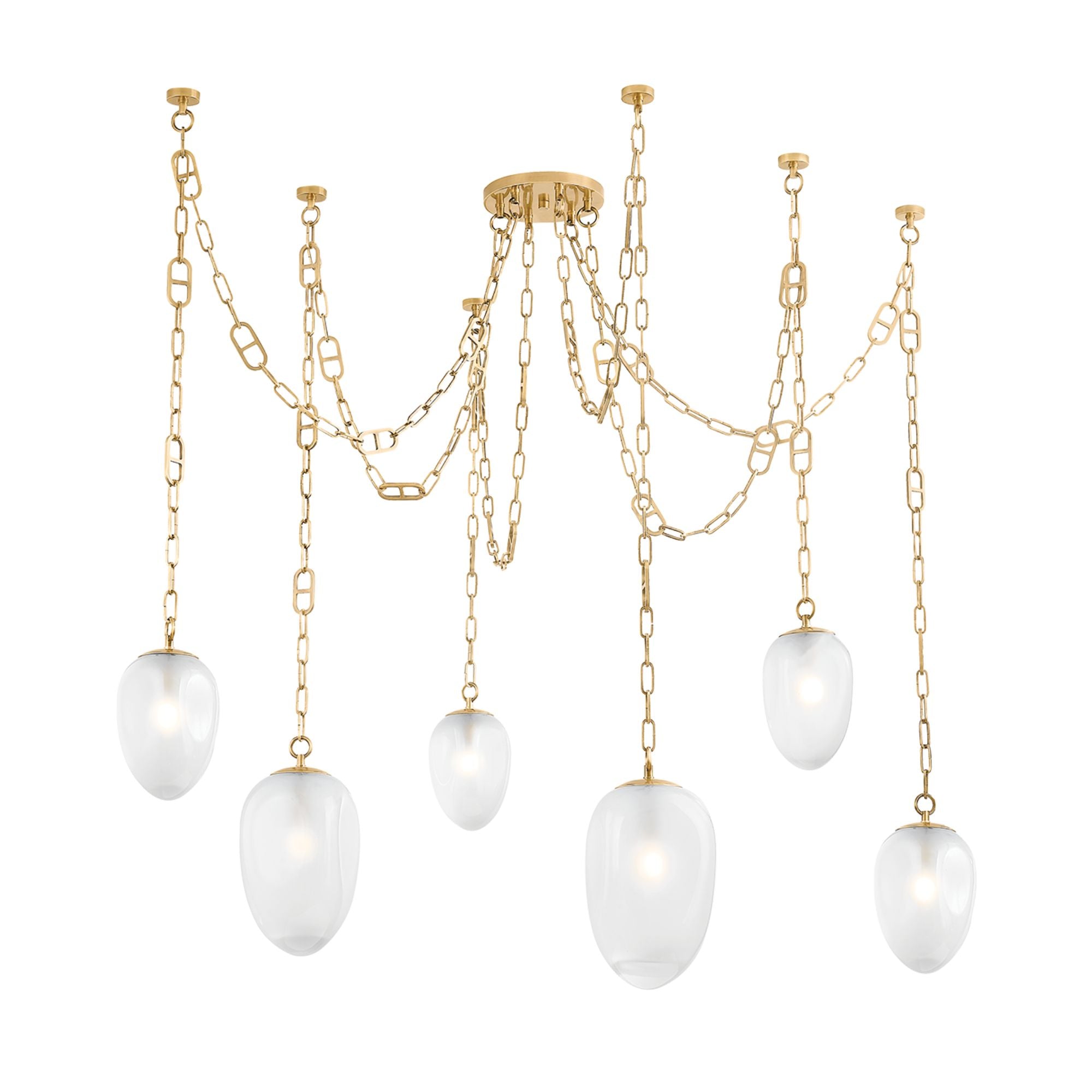 Daith 61" 6-Light Chandelier, Vintage Brass Finish