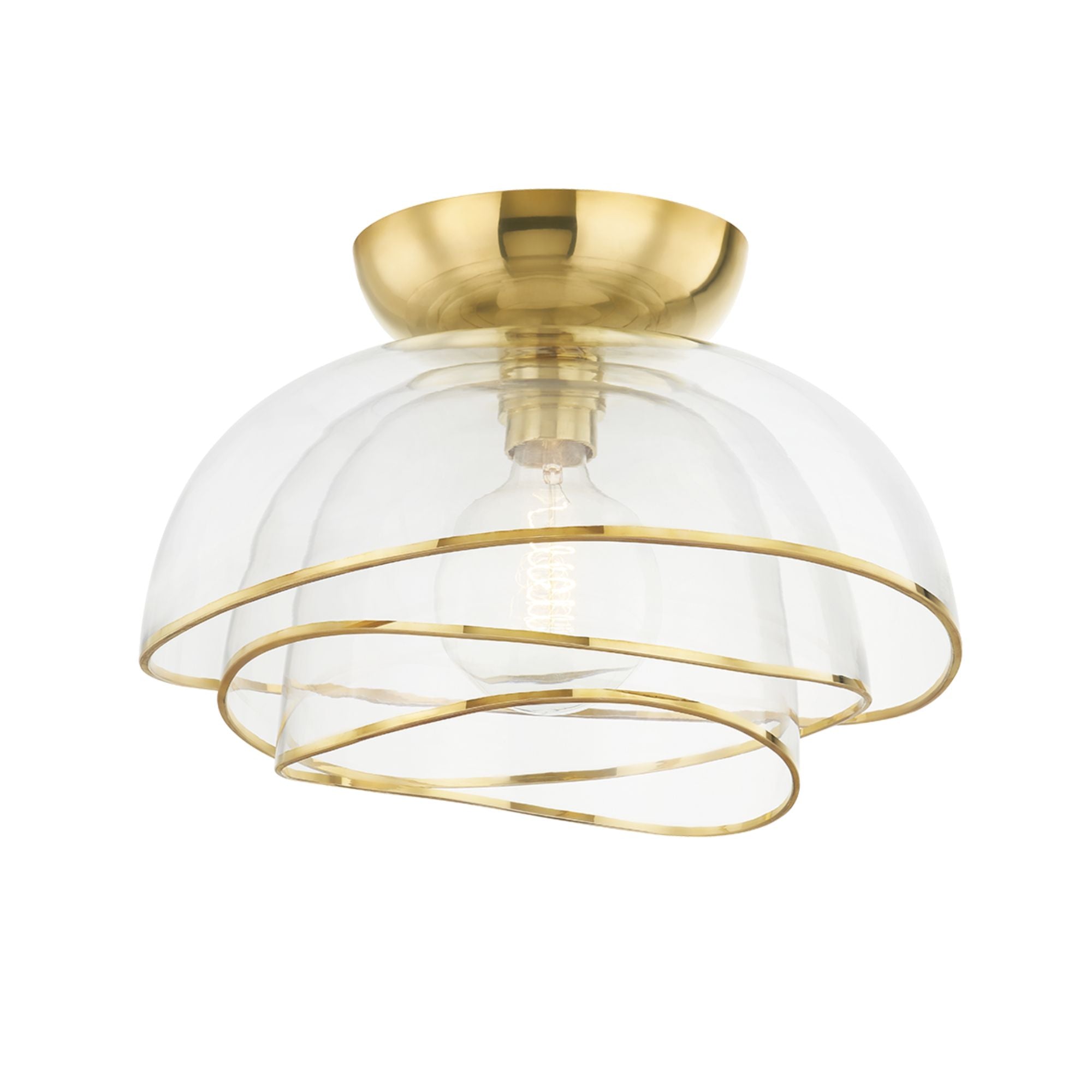 Esme 17 in. Flush Mount Light vintage polished brass Finish