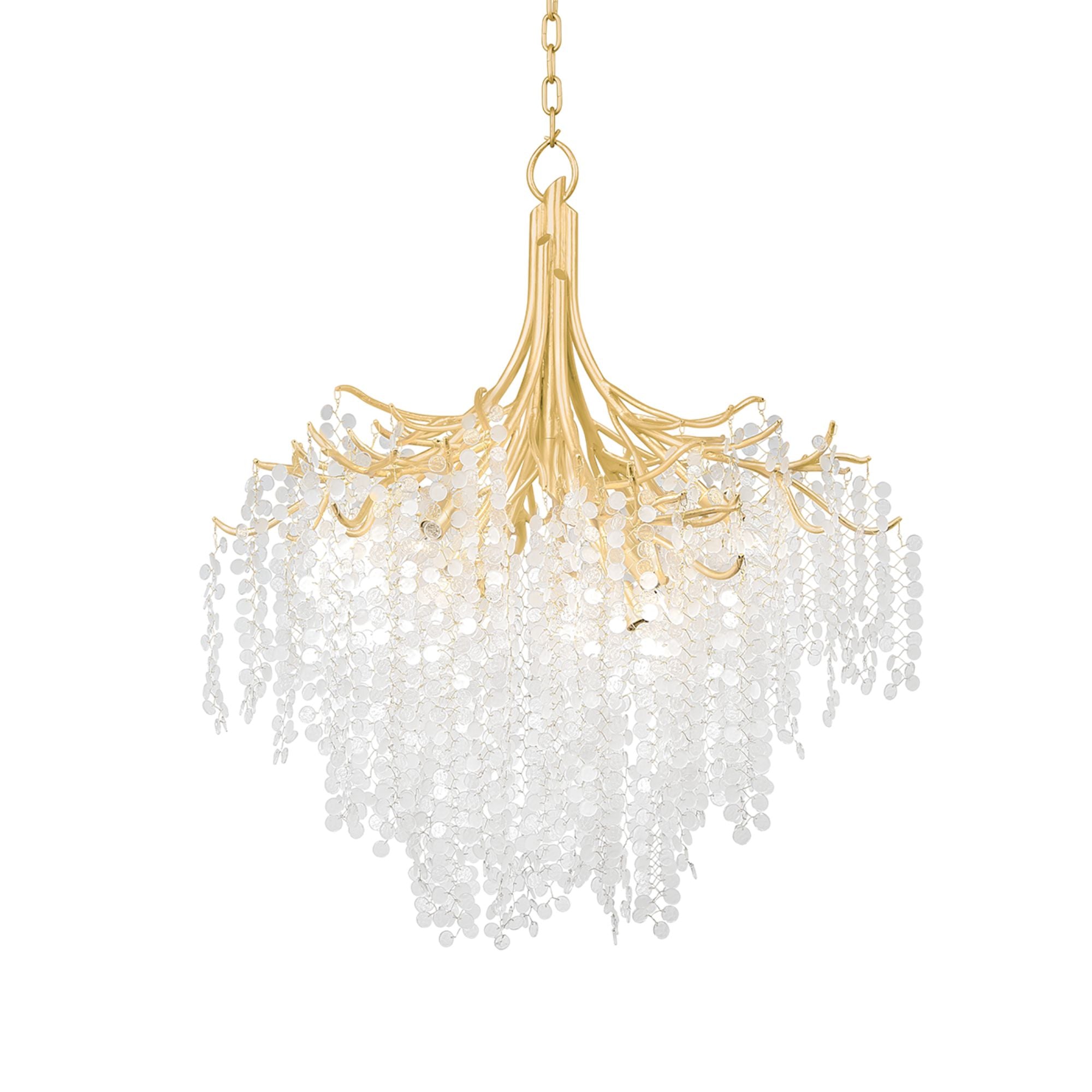 Genoa 40" 9-Light Chandelier, Gold Leaf Finish