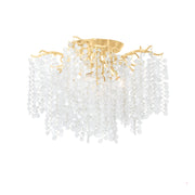 Genoa 24" 5-Light Semi Flush Mount, Gold Leaf Finish