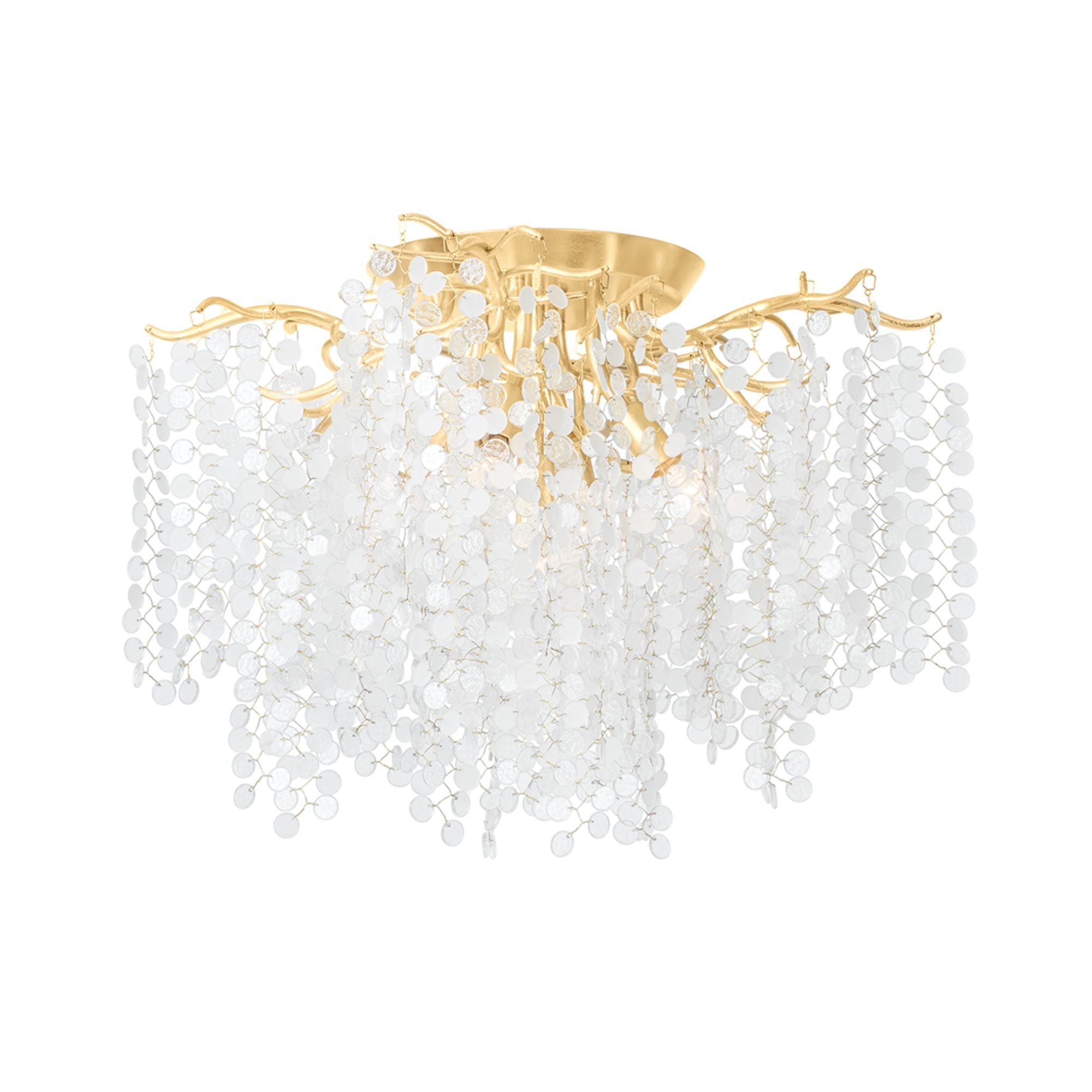 Genoa 24 in. 5 lights Semi-Flush Mount Light gold leaf Finish