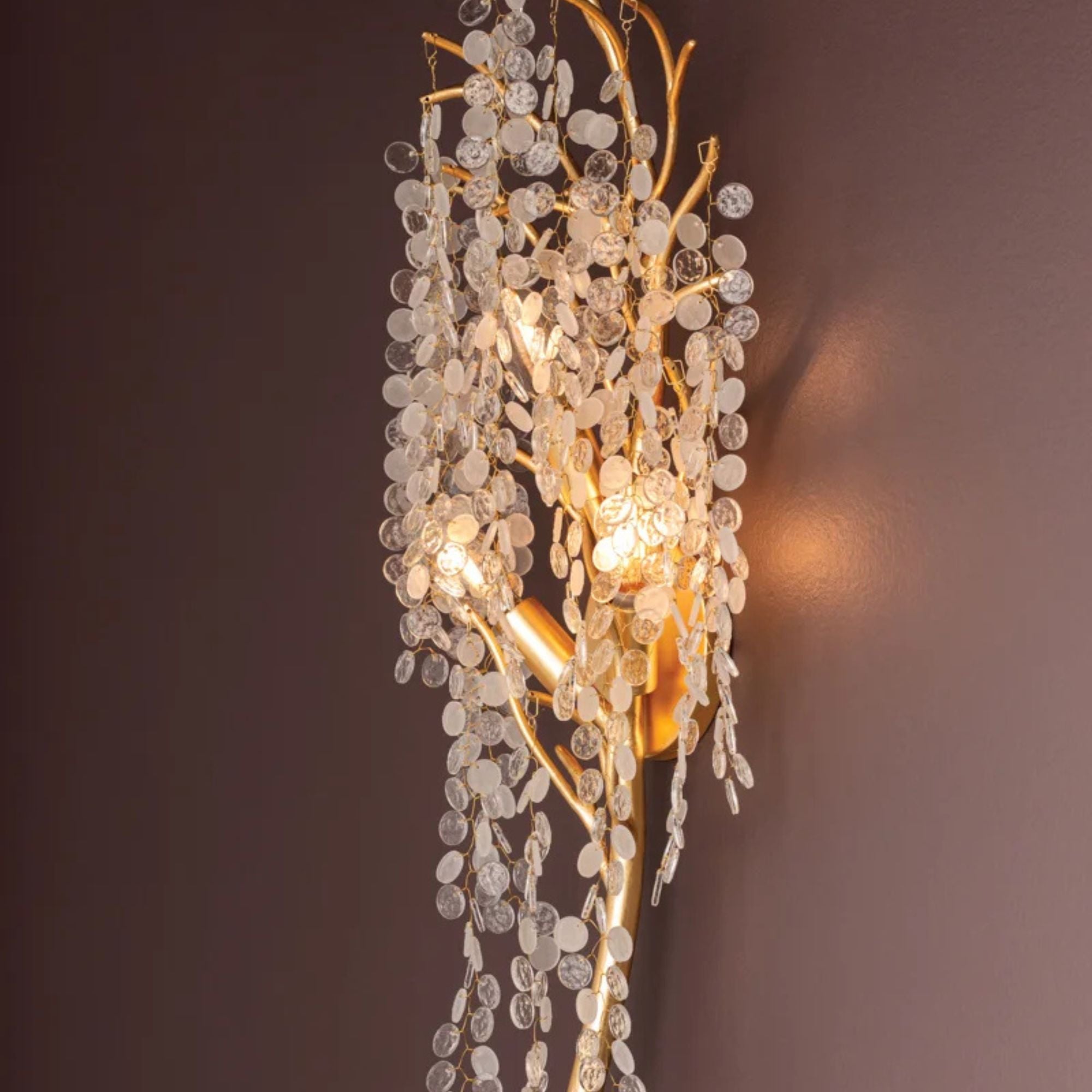 Genoa 31" 3-Light Wall Sconce, Gold Leaf Finish