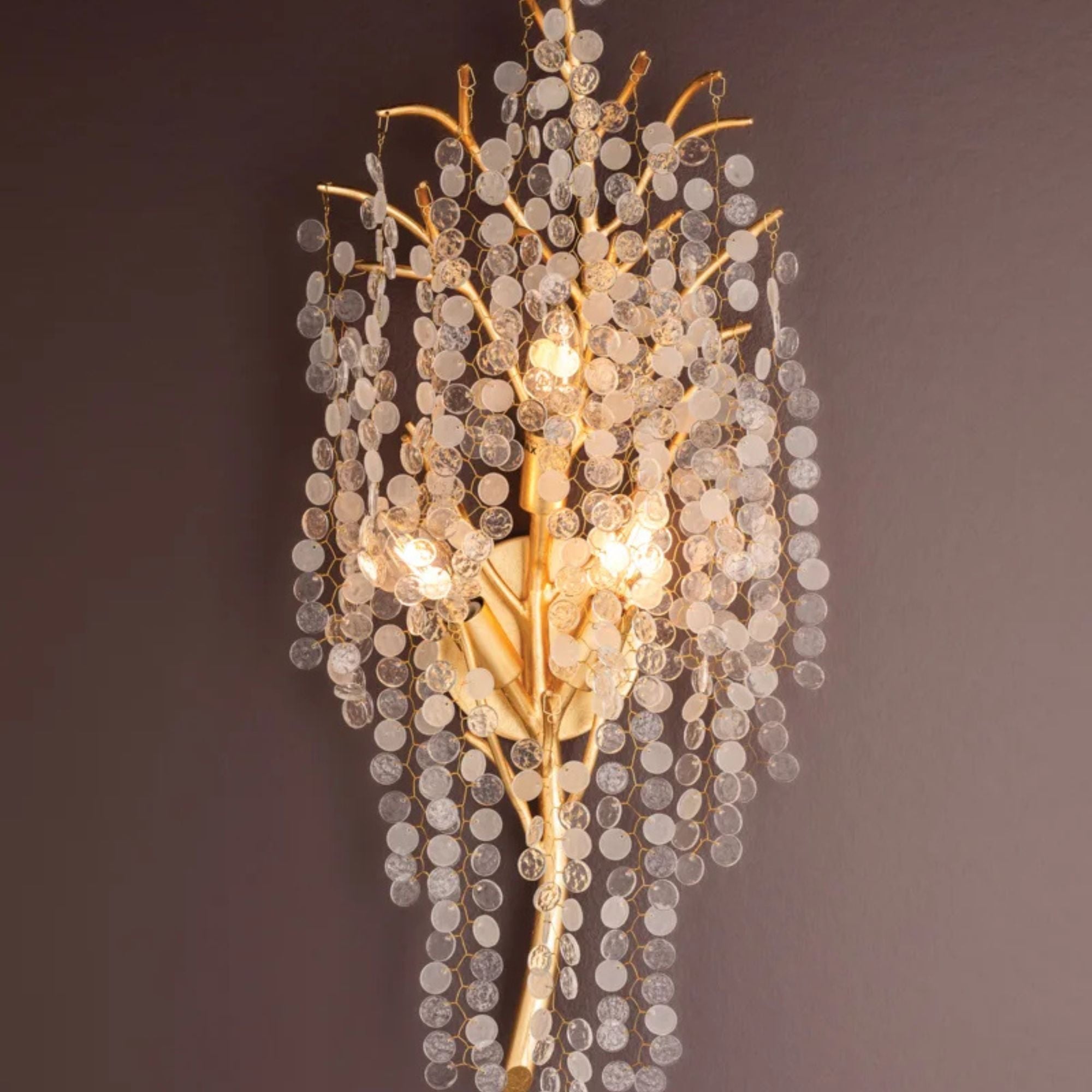 Genoa 31" 3-Light Wall Sconce, Gold Leaf Finish