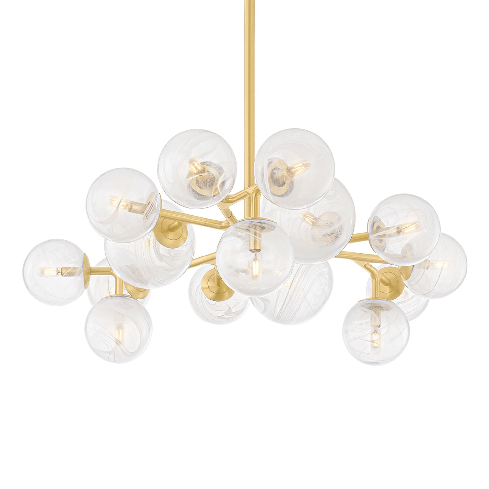 Glasgow 46" 15-Light Chandelier, Vintage Polished Brass Finish