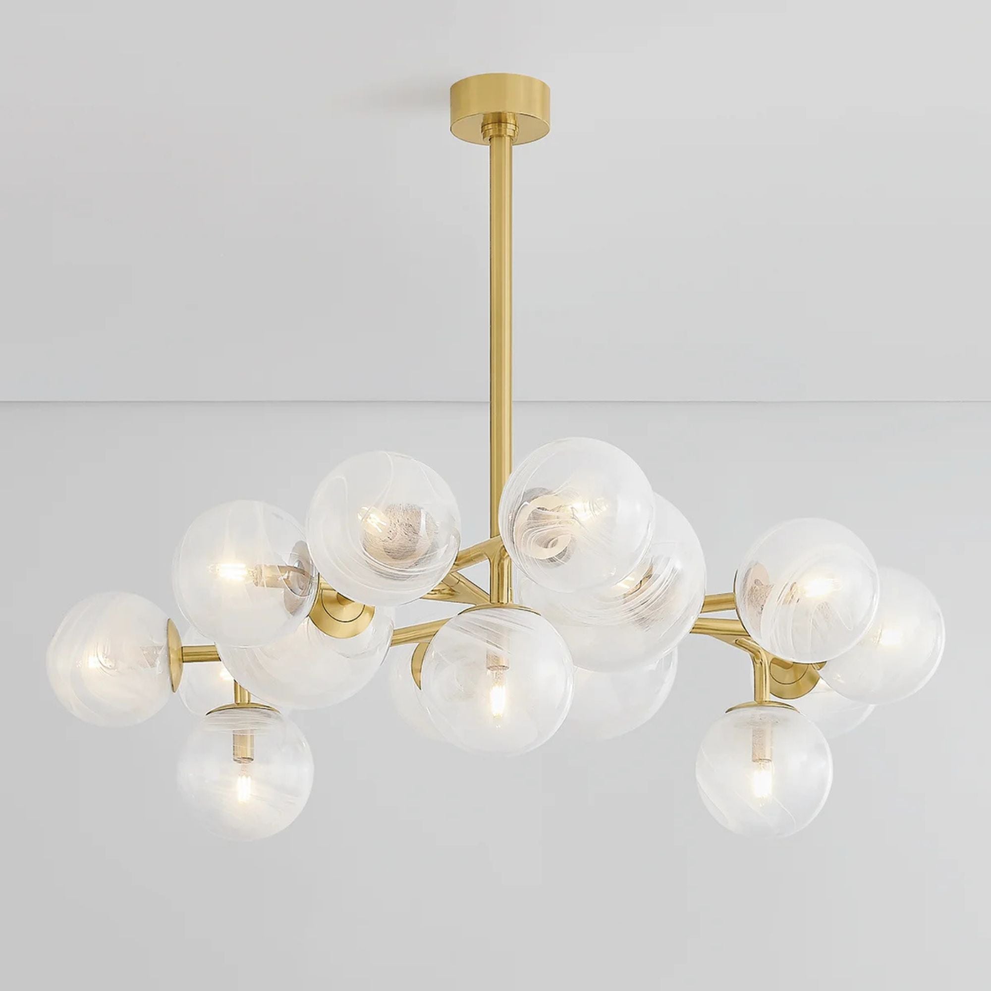 Glasgow 46" 15-Light Chandelier, Vintage Polished Brass Finish