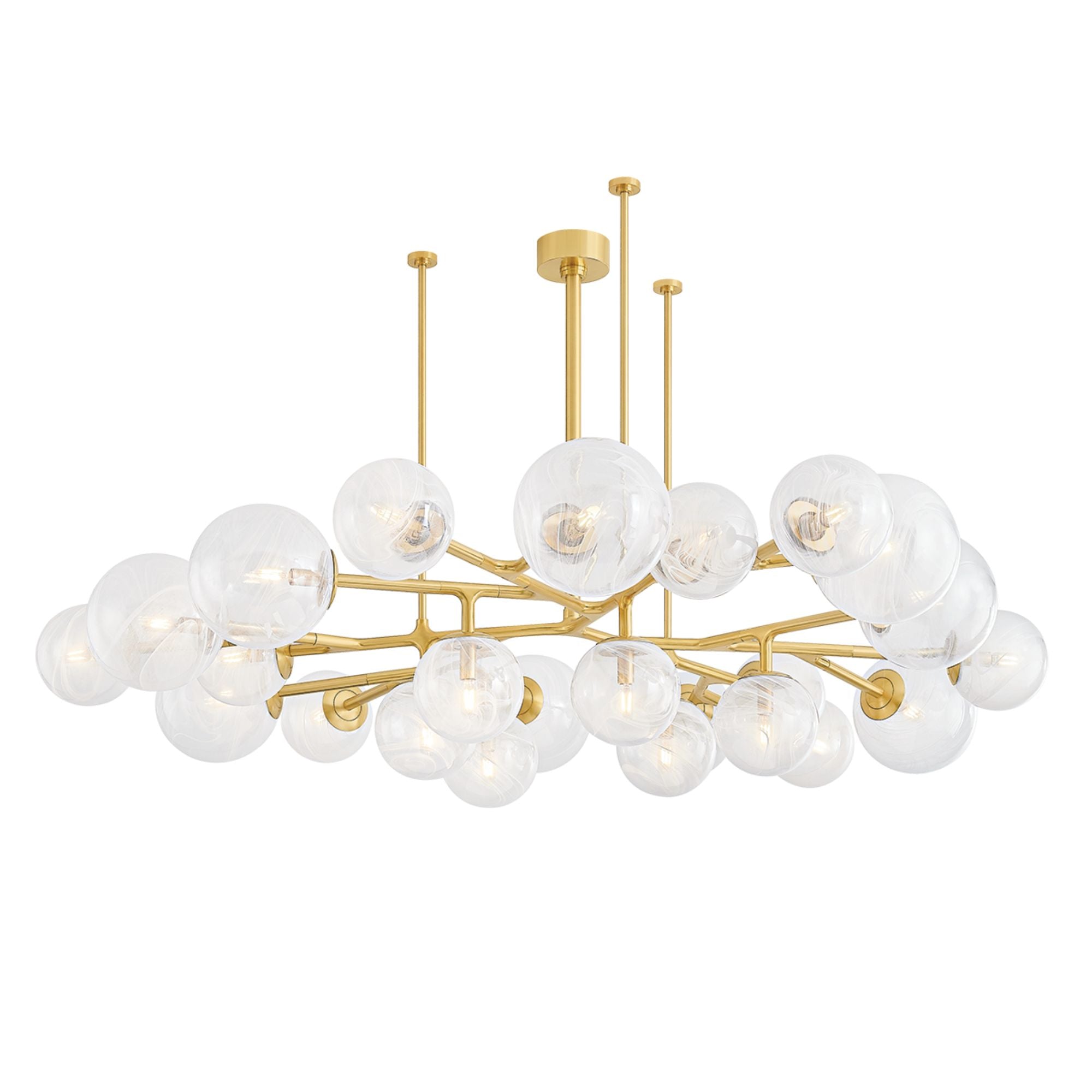 Glasgow 67" 24 Light Chandelier, Vintage Polished Brass Finish
