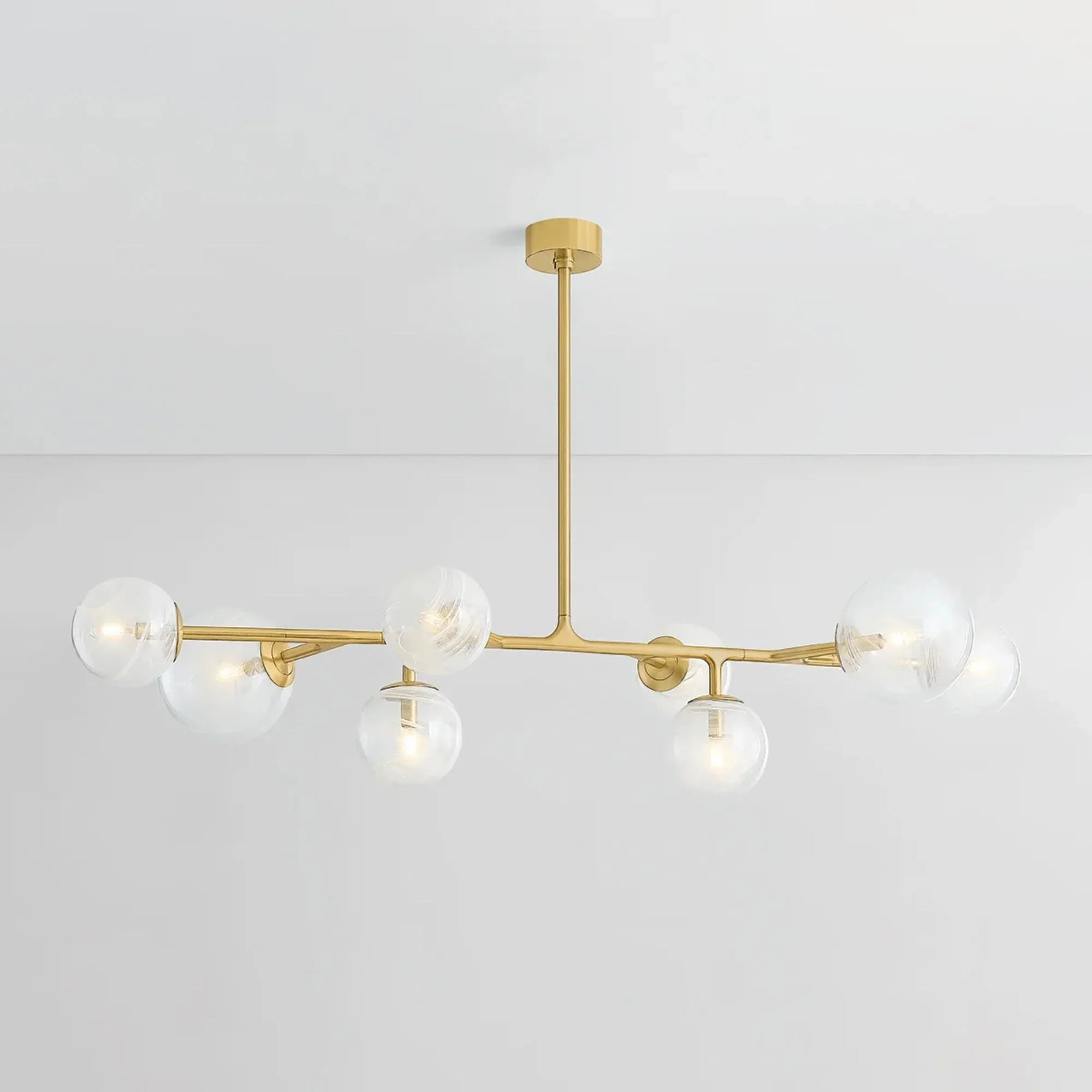 Corbett Lighting - Glasgow 60" 8-Light Linear Pendant, Vintage Polished Brass Finish | Bees Lighting