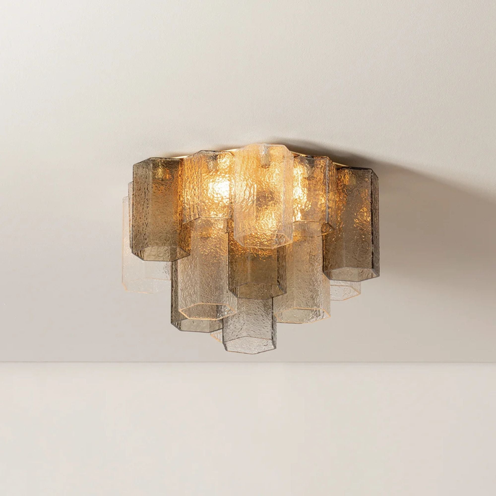 Helsinki 19" 4-Light Semi Flush Mount, Vintage Gold Leaf Finish