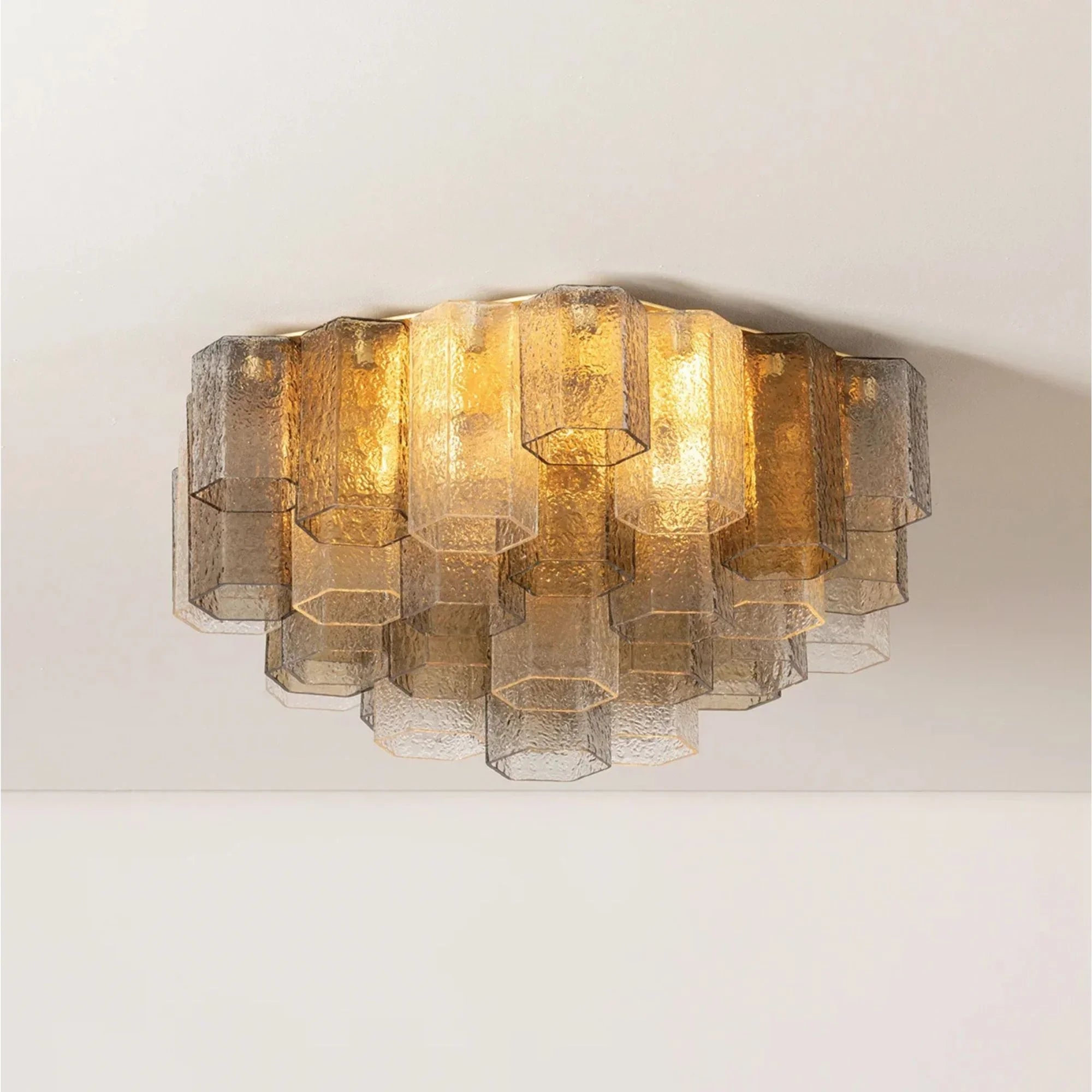 Corbett Lighting - Helsinki 26" 6-Light Semi Flush Mount, Vintage Gold Leaf Finish | Bees Lighting