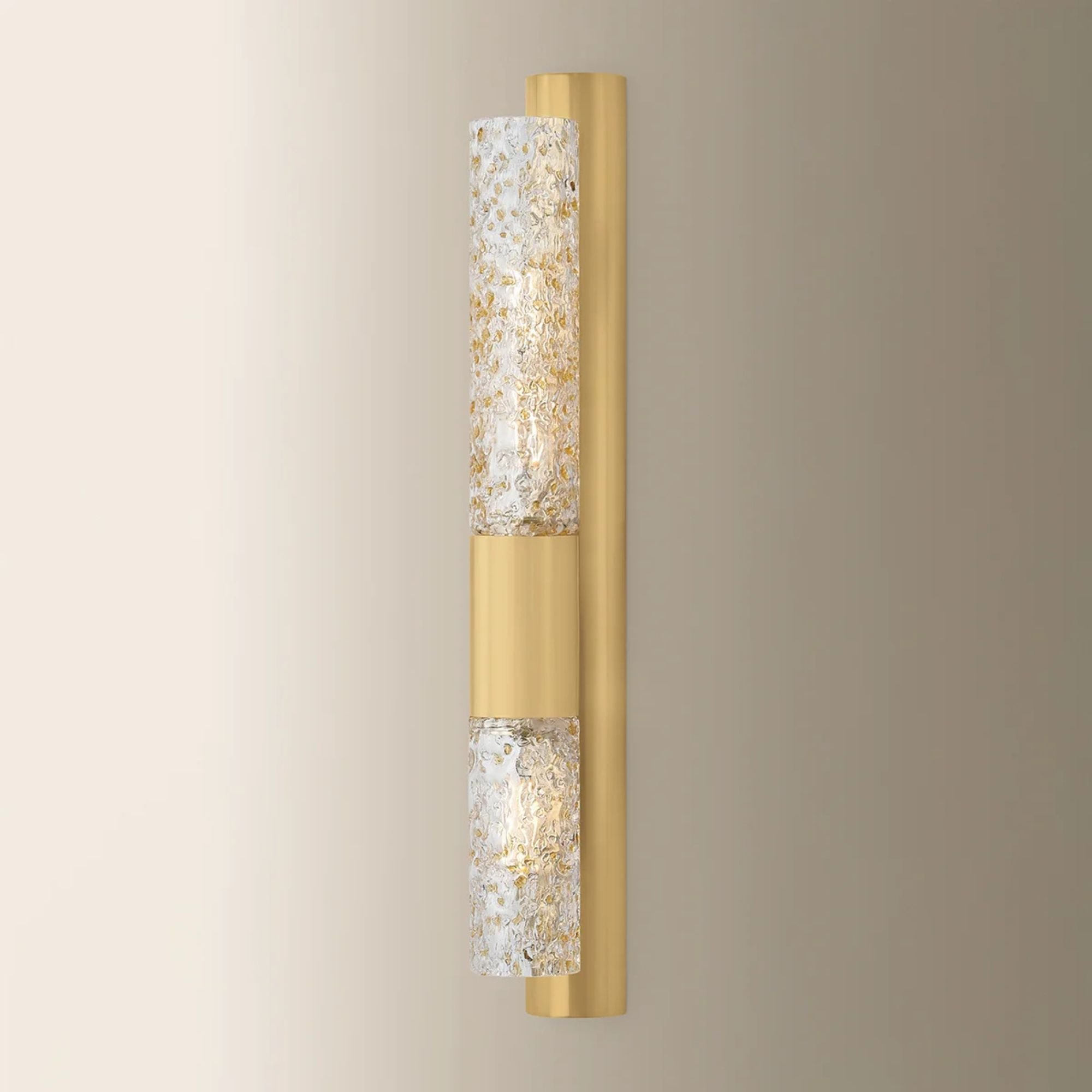 Corbett Ivalo 24 in. 2-Light Wall Sconce, Vintage Brass with Doria Glass