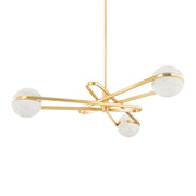 Kyomi 52" LED Chandelier, Vintage Brass Finish