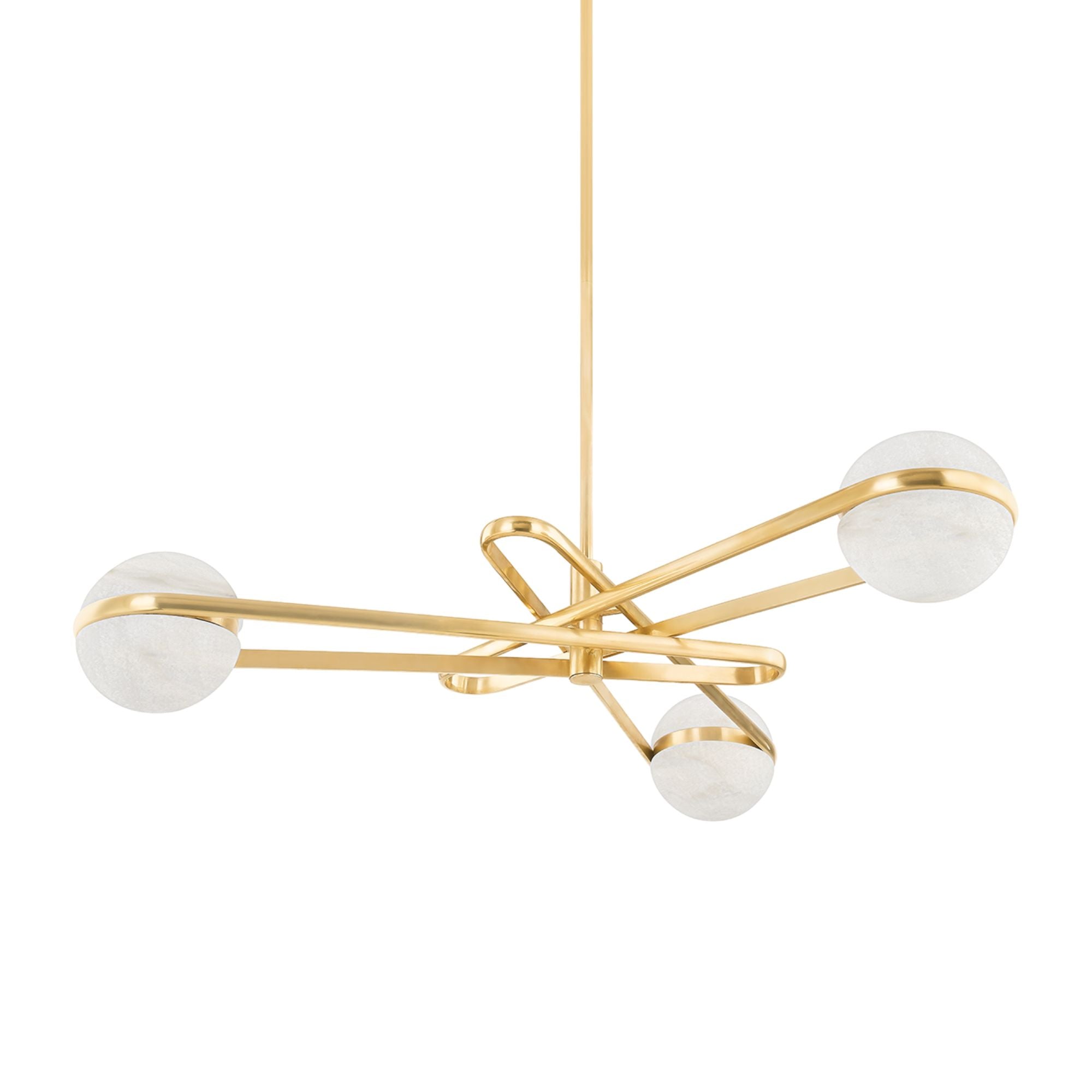 Kyomi 52" LED Chandelier, Vintage Brass Finish