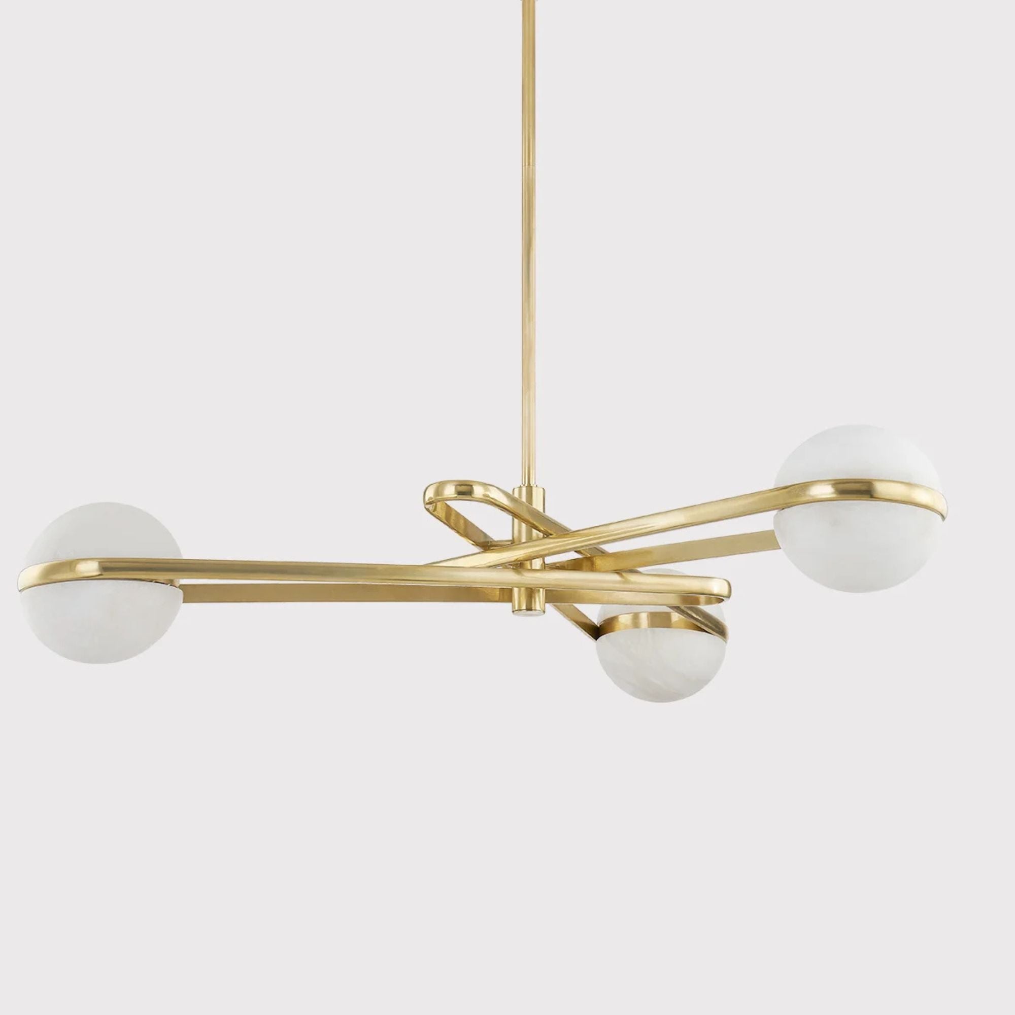 Kyomi 52" LED Chandelier, Vintage Brass Finish