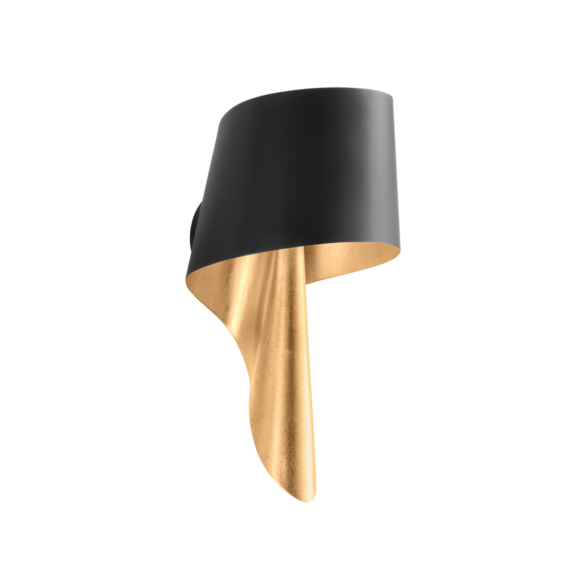 Lucia 17" Wall Sconce, Vintage Gold Leaf And Soft Black Finish