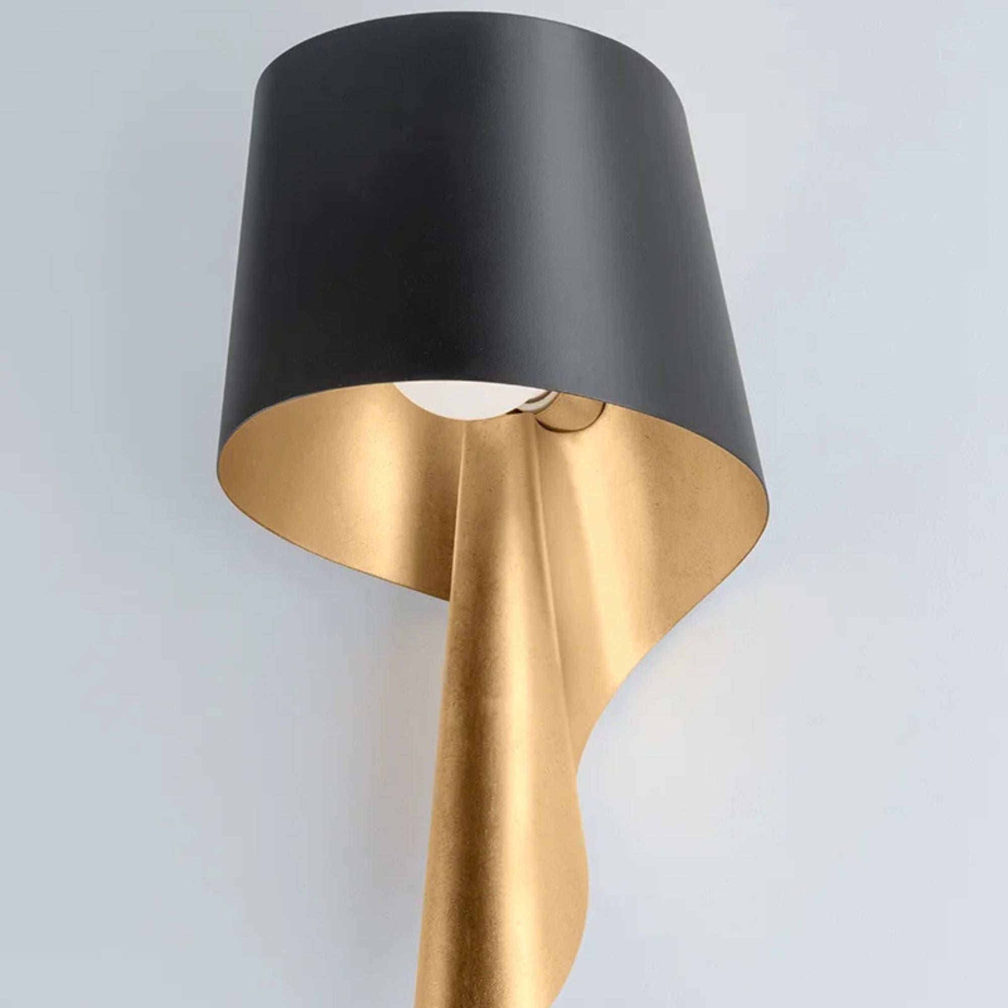 Lucia 17" Wall Sconce, Vintage Gold Leaf And Soft Black Finish