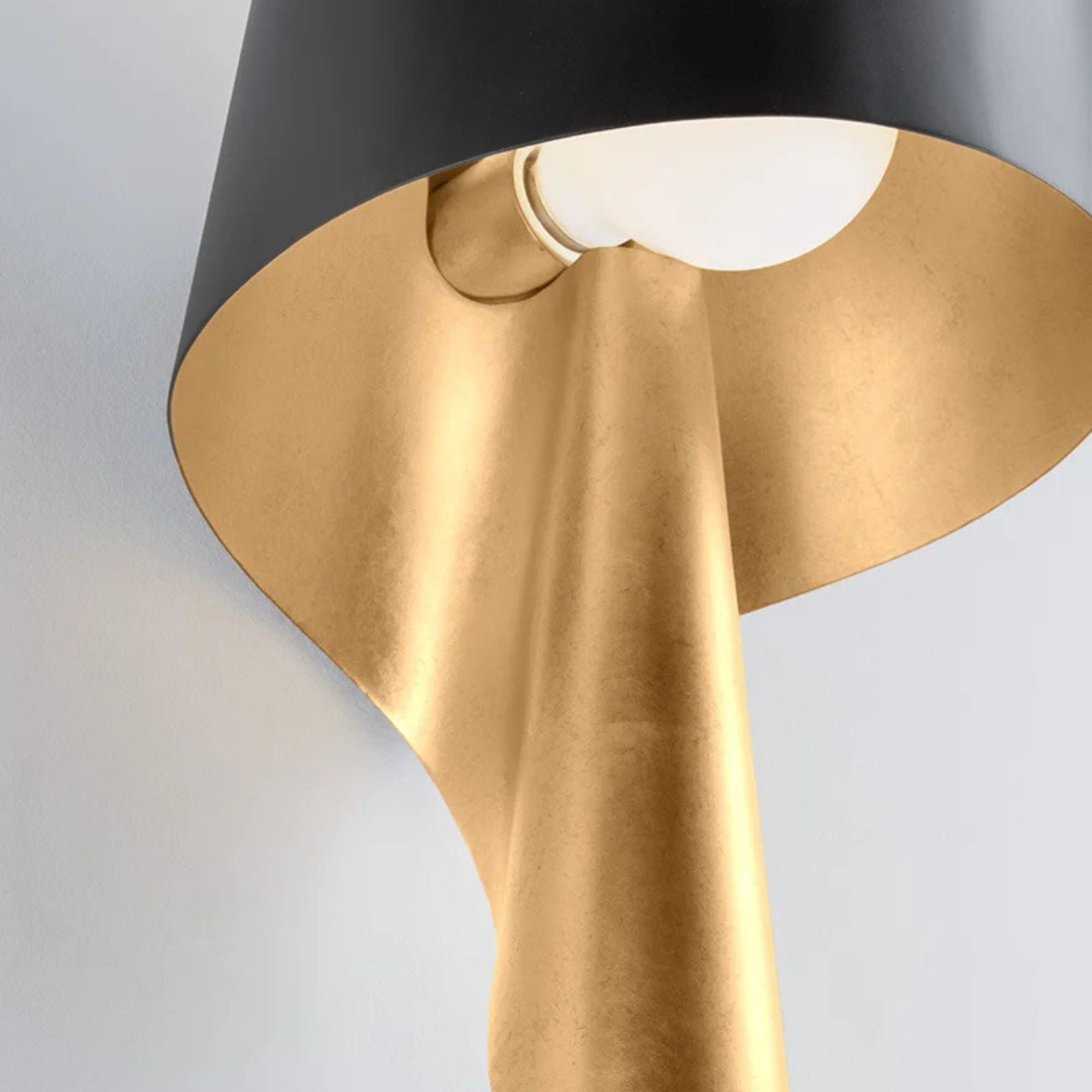 Lucia 17" Wall Sconce, Vintage Gold Leaf And Soft Black Finish