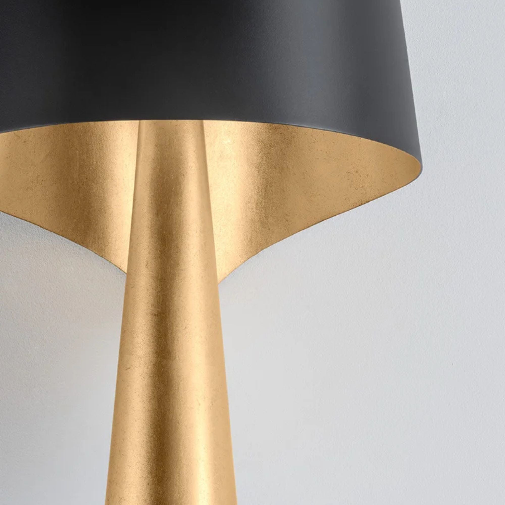 Lucia 17" Wall Sconce, Vintage Gold Leaf And Soft Black Finish