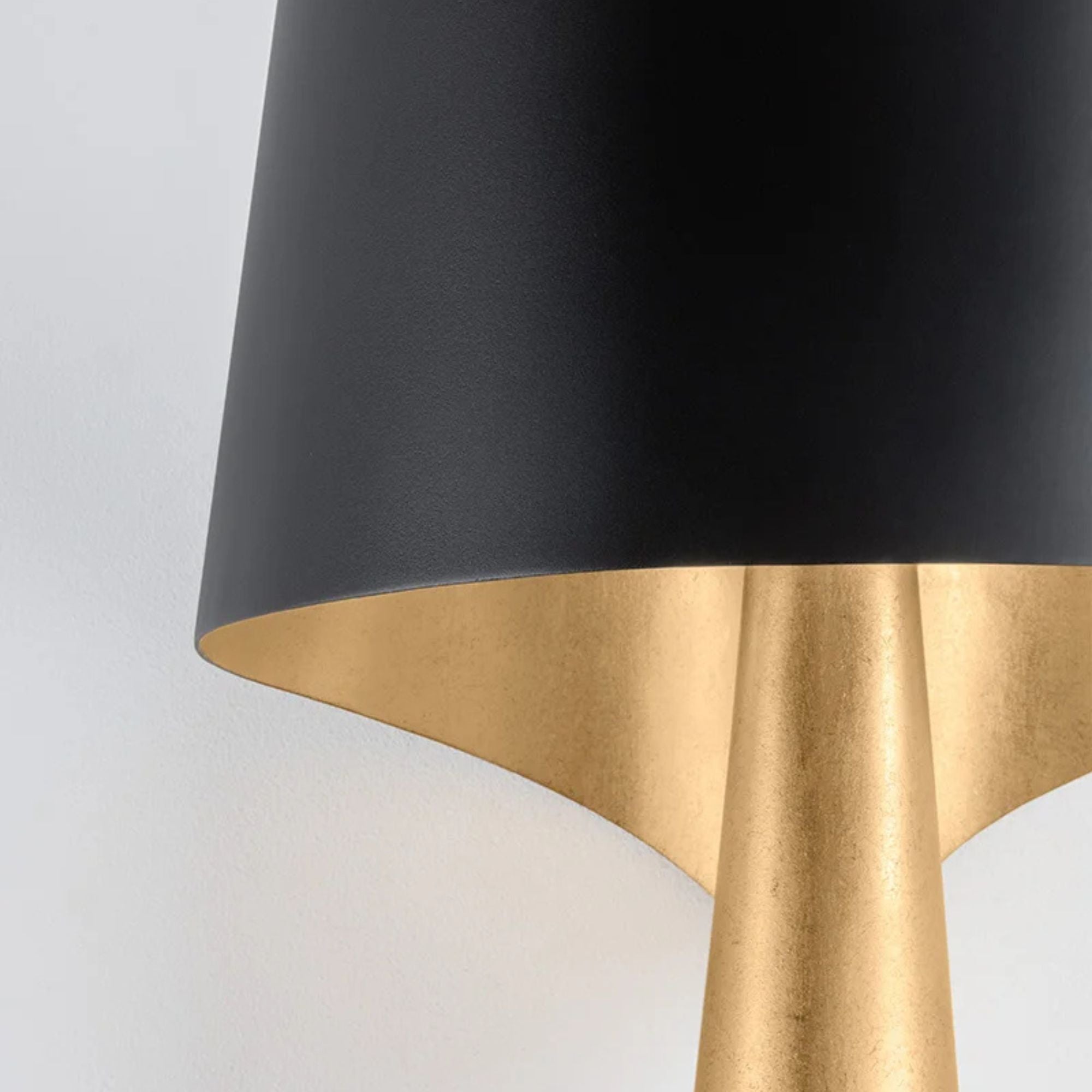 Lucia 17" Wall Sconce, Vintage Gold Leaf And Soft Black Finish