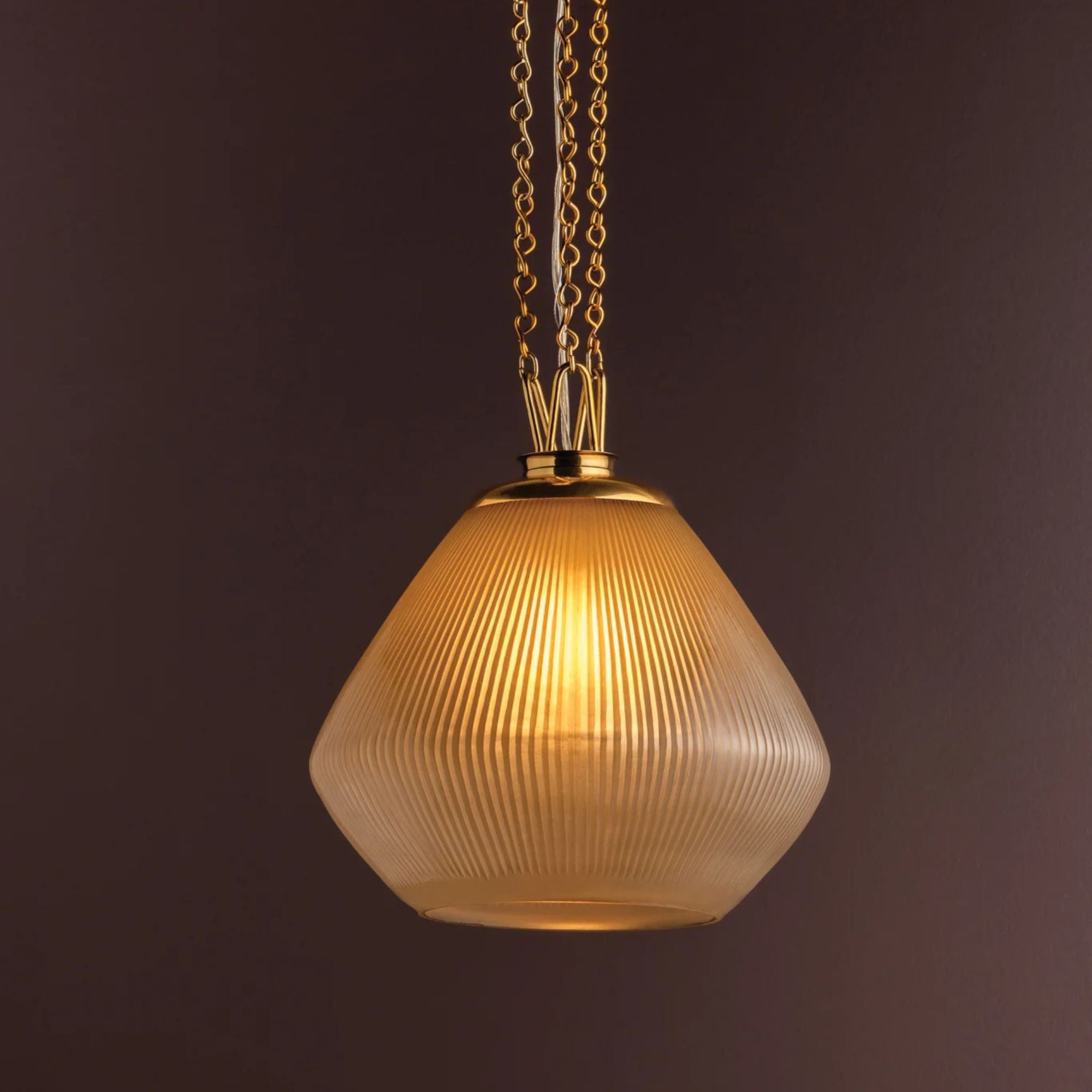 Corbett Saint Tropez 14.75 in. Pendant Light, Vintage Brass with Cut Smoke Glass