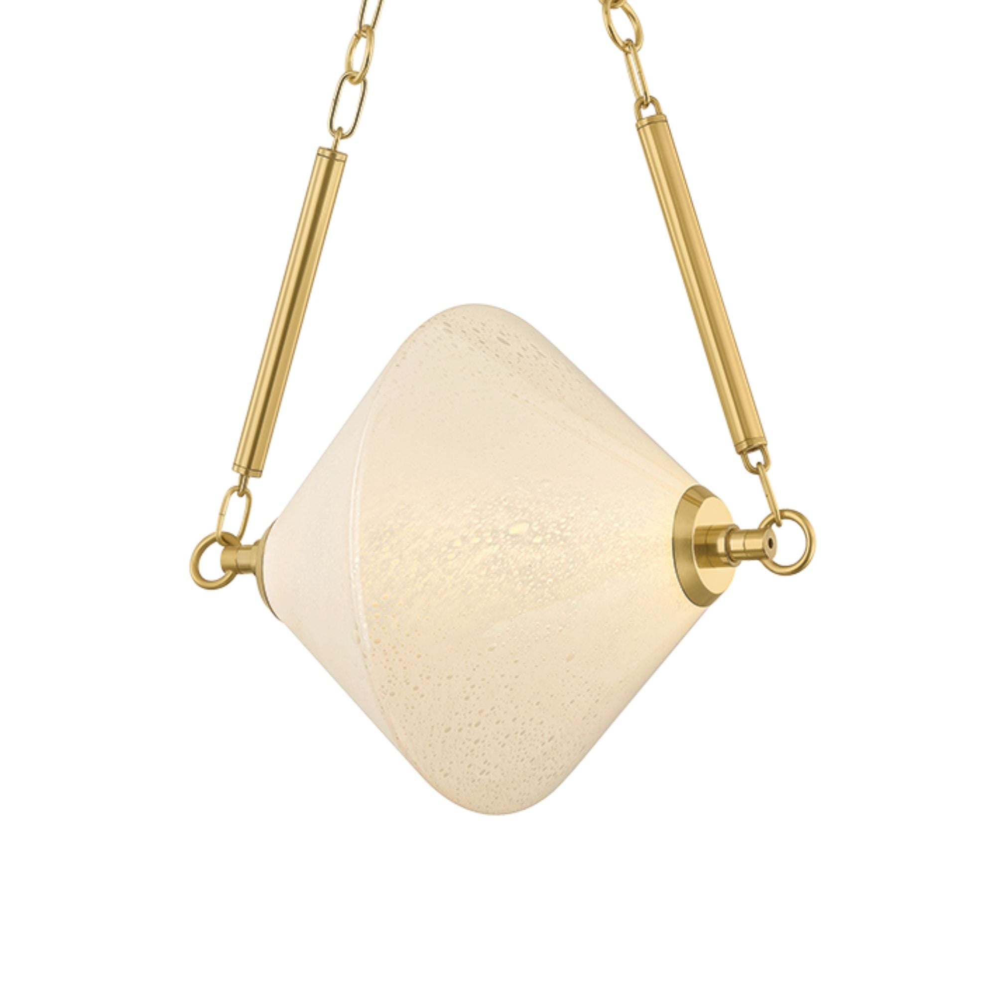 Corbett Solara 30.25 in. Pendant Light, Vintage Polished Brass with Seeded Cloud Glass