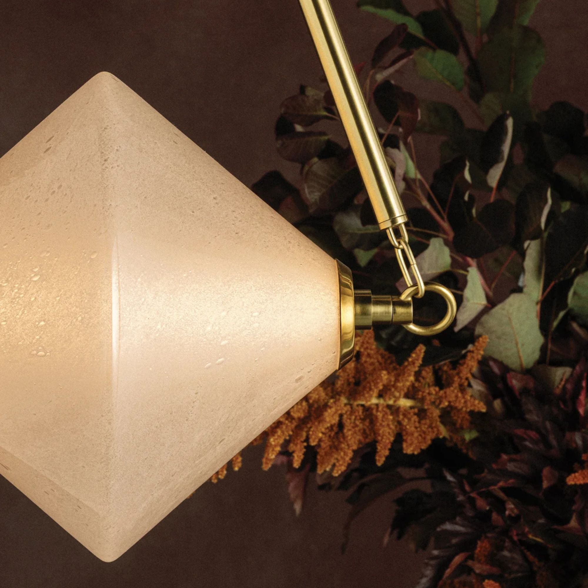 Corbett Solara 30.25 in. Pendant Light, Vintage Polished Brass with Seeded Cloud Glass