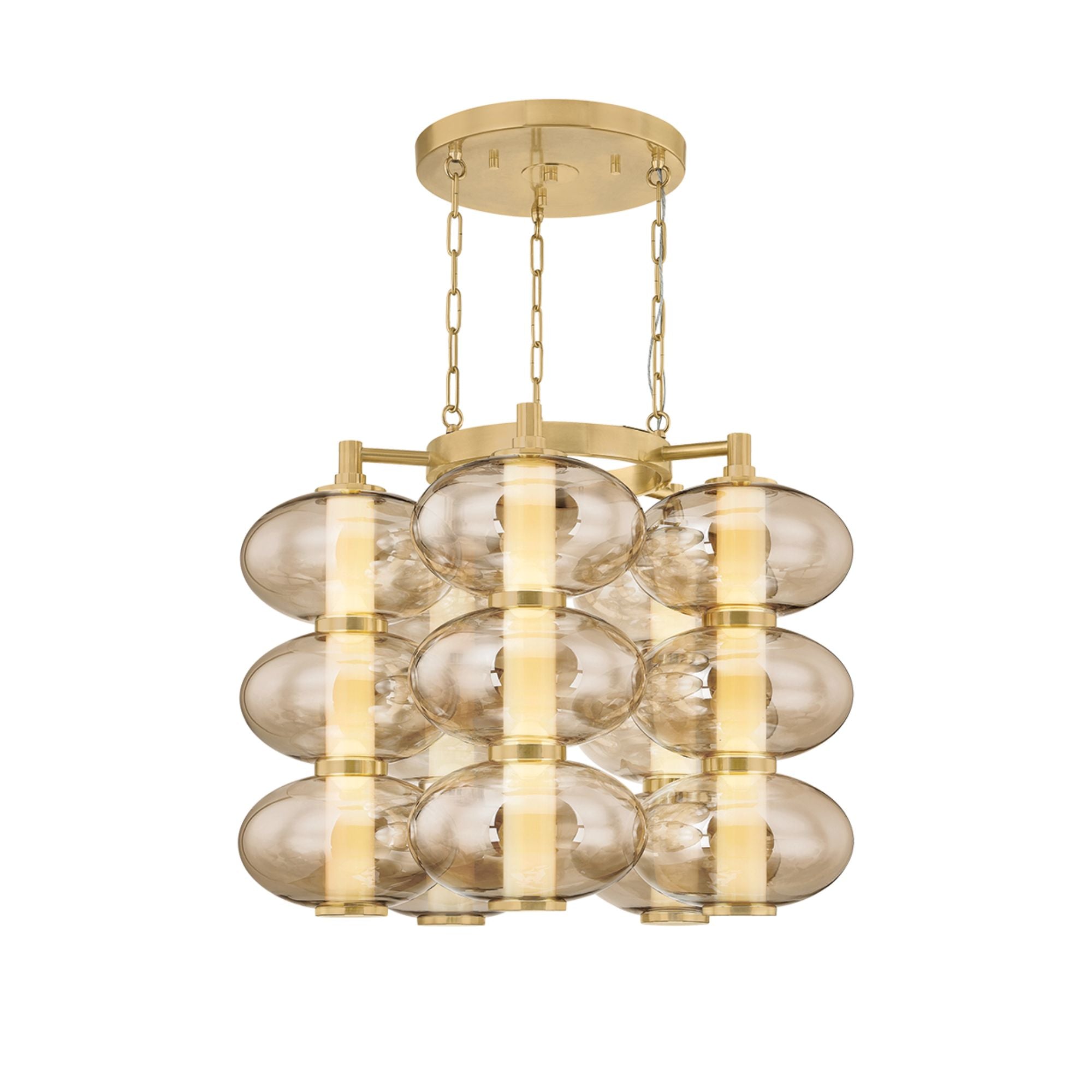 Toulouse 31" LED Chandelier, Vintage Brass Finish