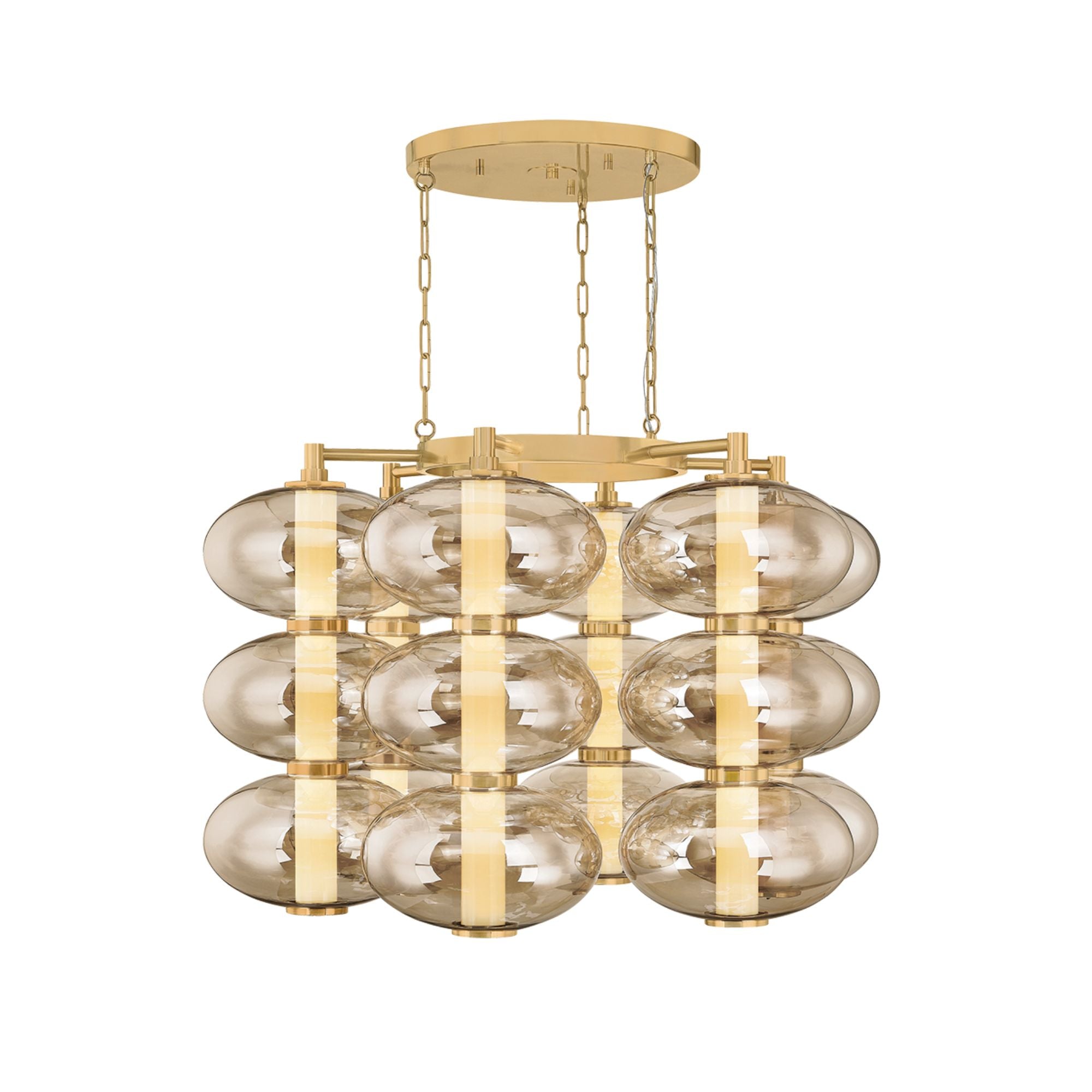Toulouse 42" LED Chandelier, Vintage Brass Finish