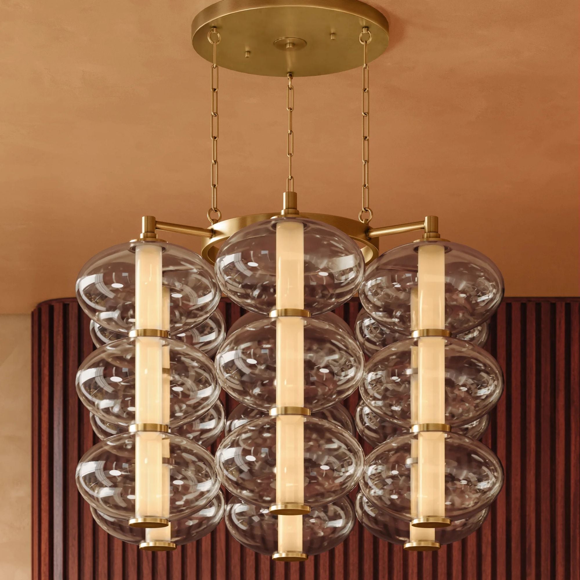 Toulouse 42" LED Chandelier, Vintage Brass Finish