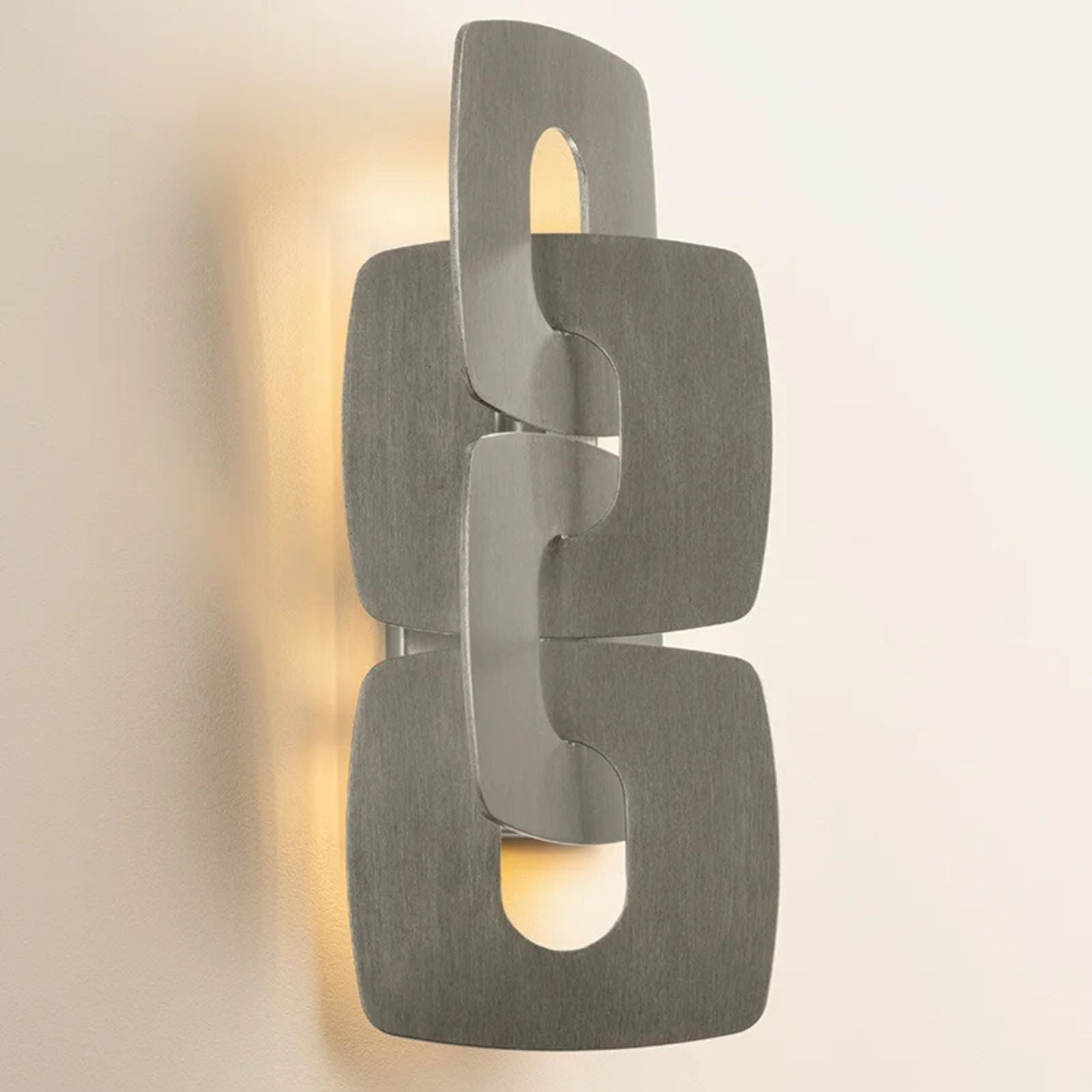 Trentino 20" 2-Light Wall Sconce, Stria Silver Leaf Finish