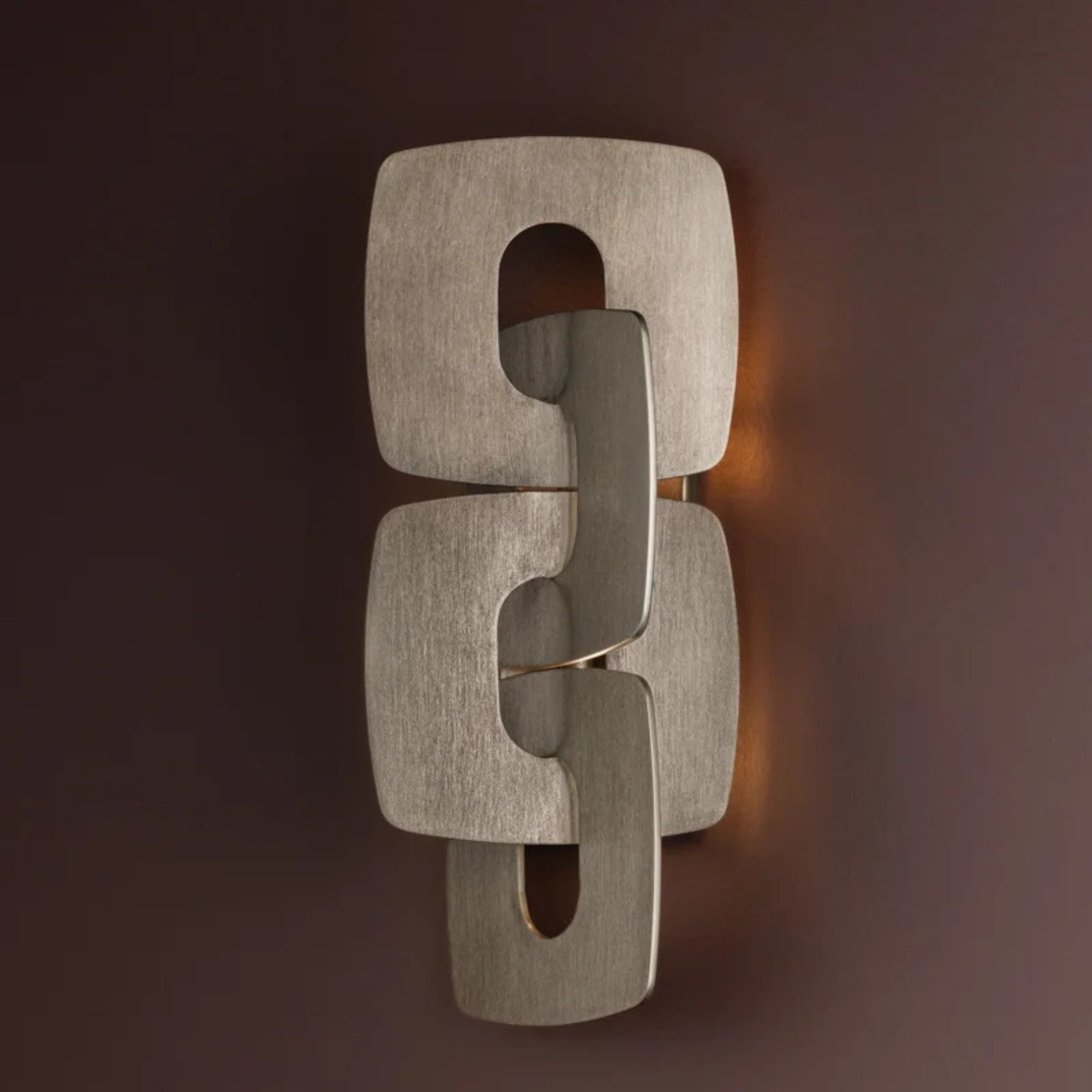 Trentino 20" 2-Light Wall Sconce, Stria Silver Leaf Finish