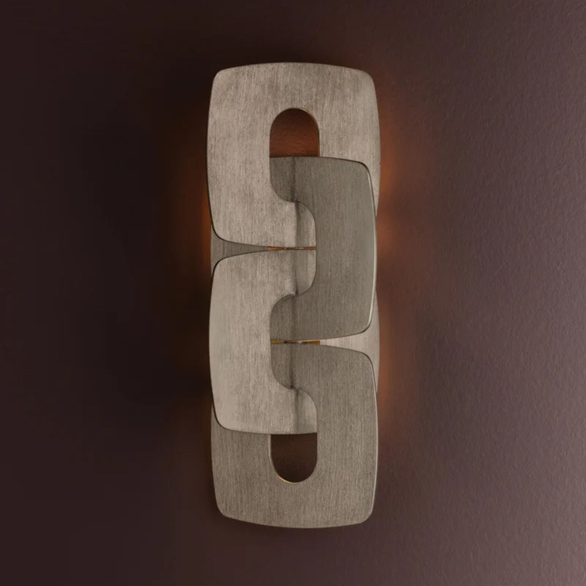 Trentino 20" 2-Light Wall Sconce, Stria Silver Leaf Finish