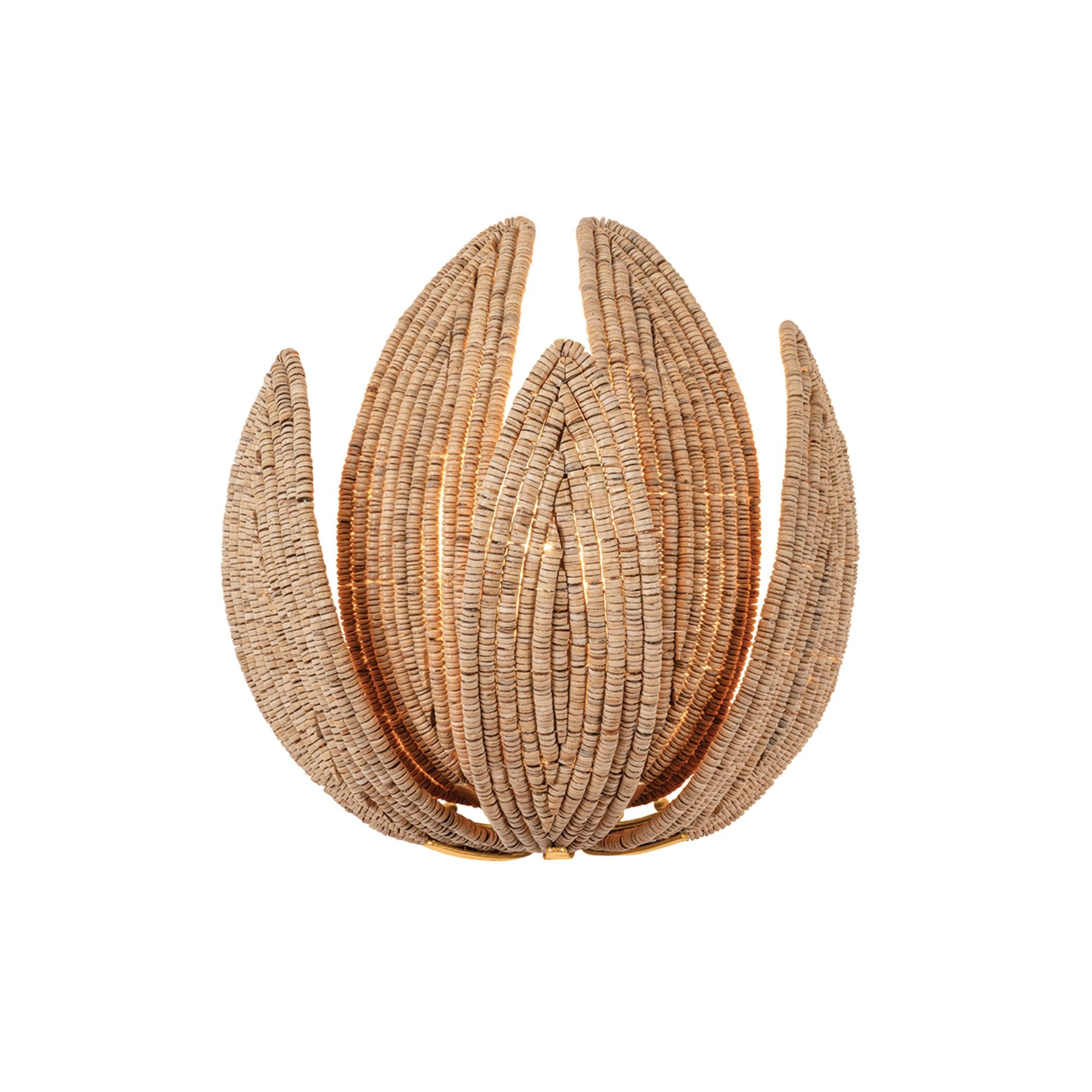 Corbett Varanasi 13 in. Wall Sconce, Vintage Gold Leaf with Coco Beads