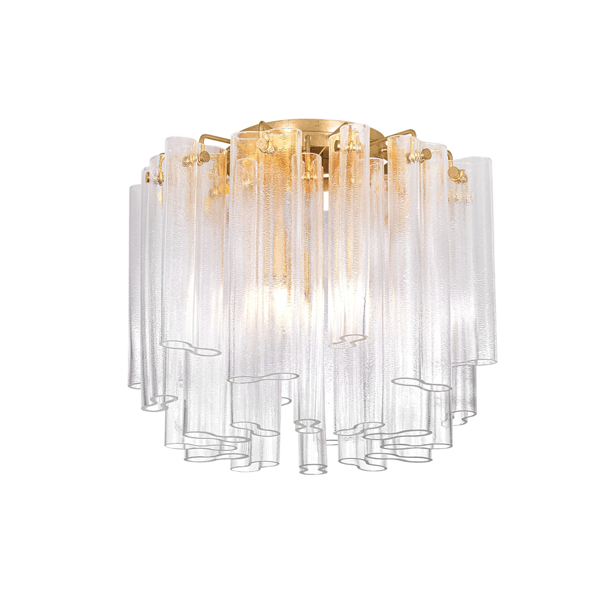 Varenna 20" 3-Light Semi Flush Mount, Vintage Gold Leaf Finish