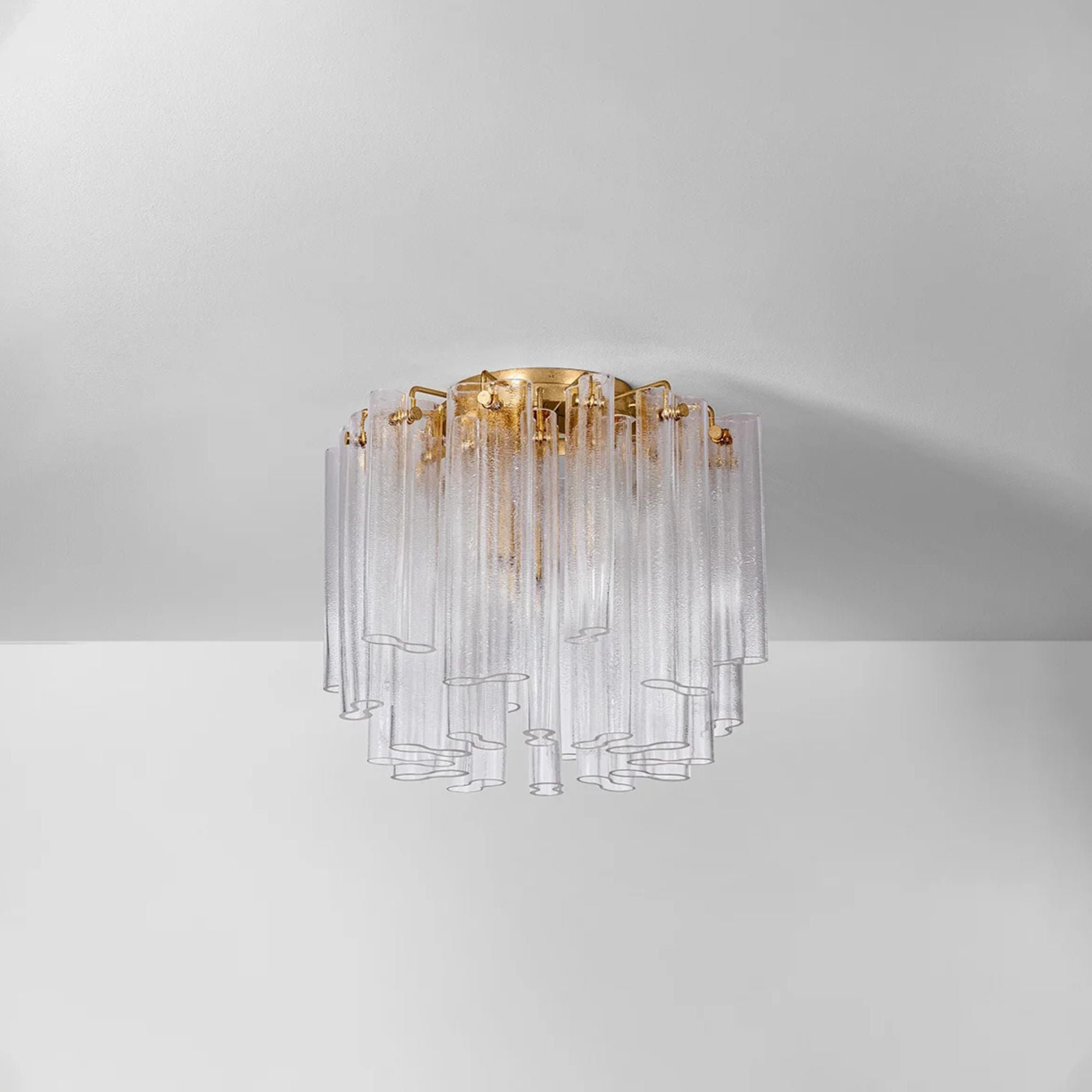 Varenna 20" 3-Light Semi Flush Mount, Vintage Gold Leaf Finish