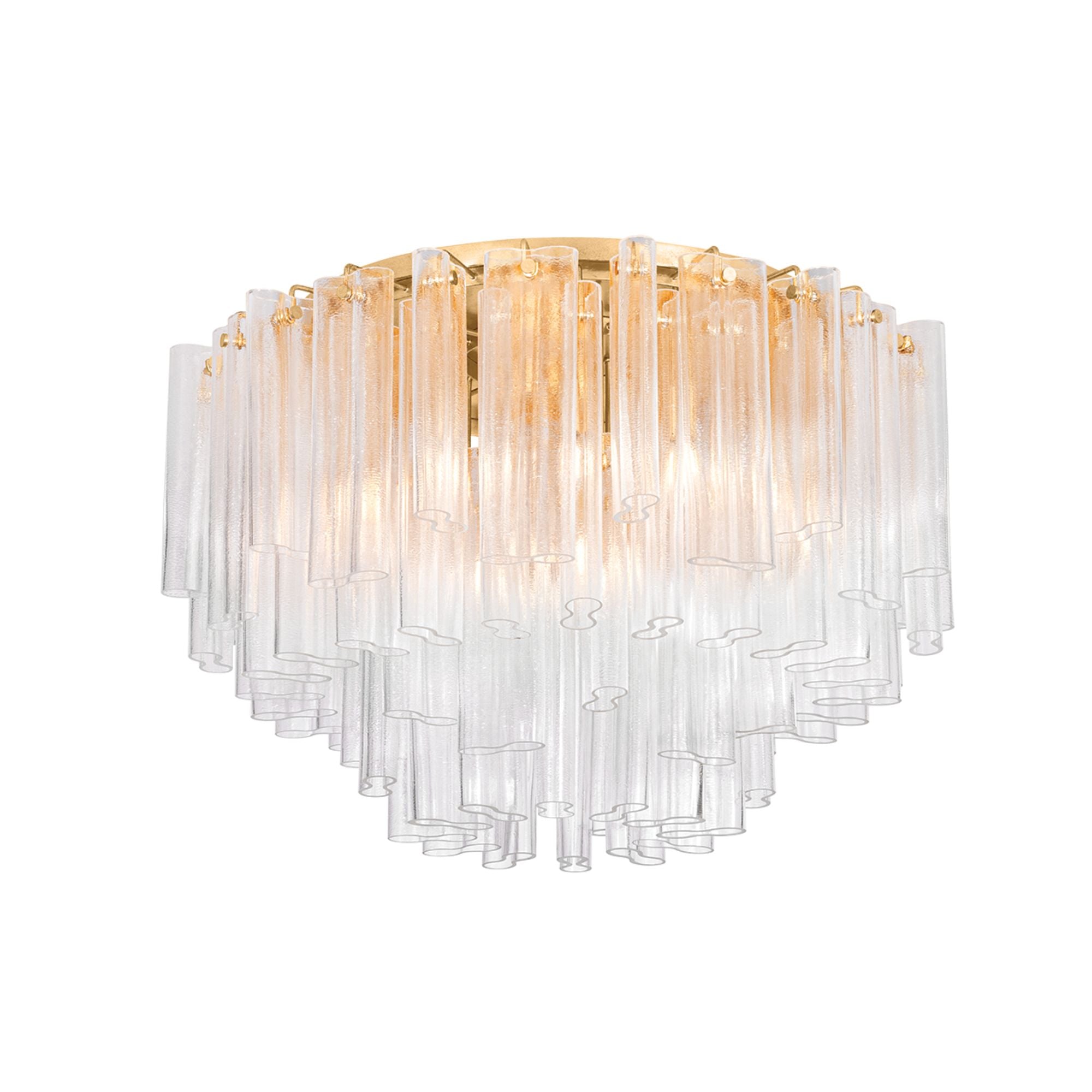 Varenna 34" 15-Light Semi Flush Mount, Vintage Gold Leaf Finish
