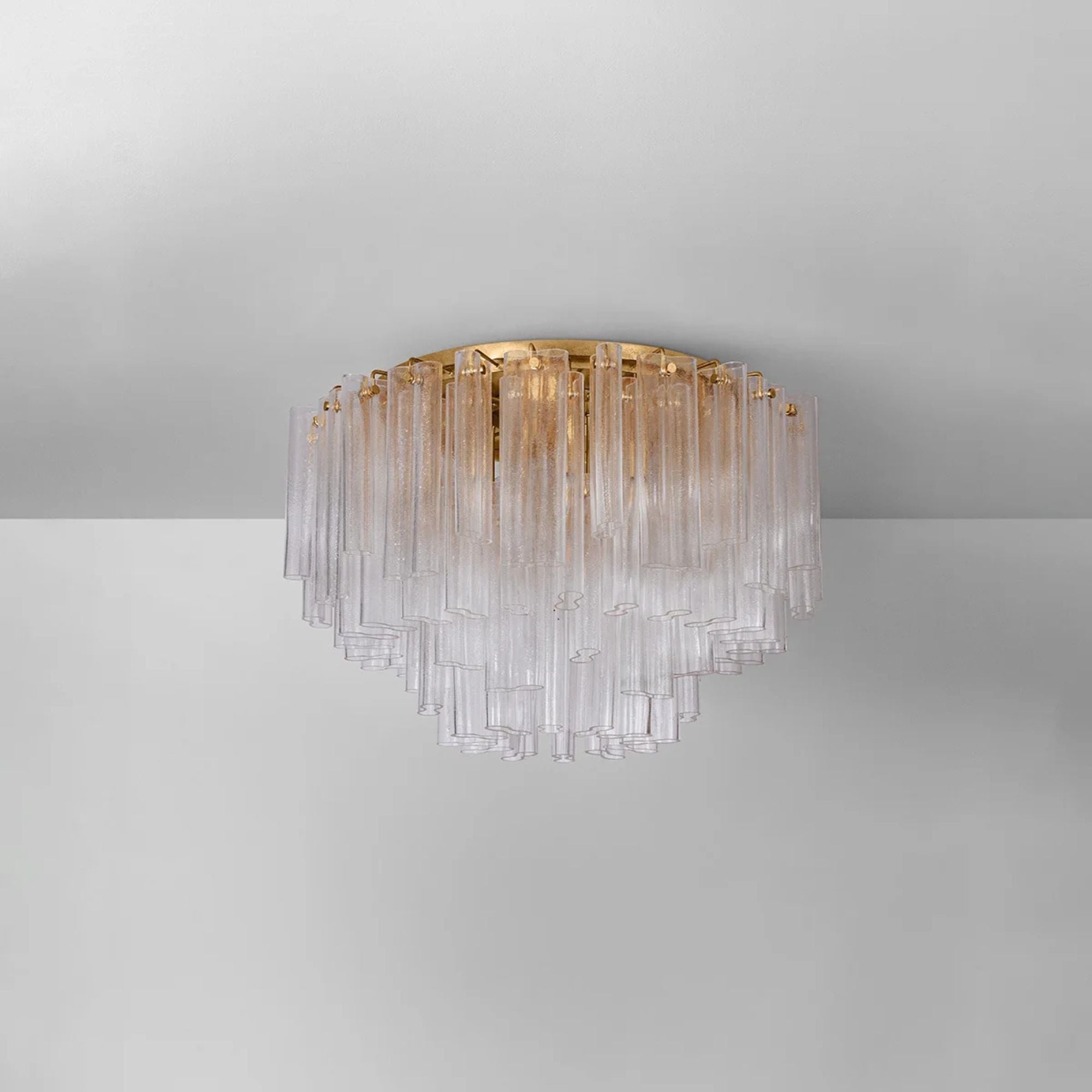 Varenna 34" 15-Light Semi Flush Mount, Vintage Gold Leaf Finish