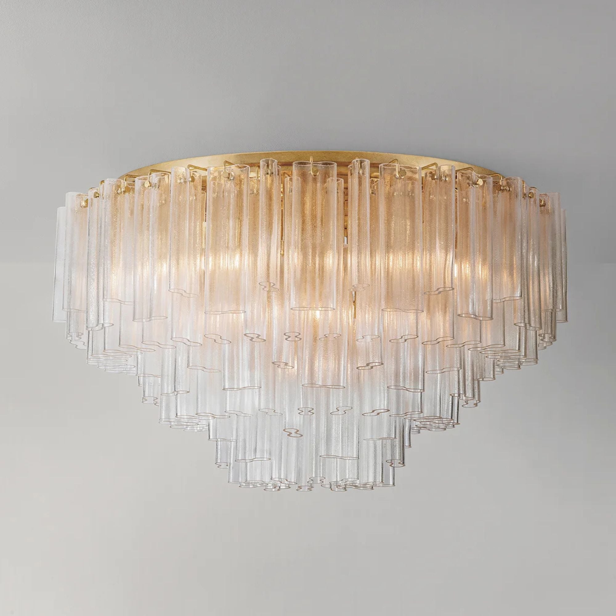 Varenna 48" 39-Light Semi Flush Mount, Vintage Gold Leaf Finish