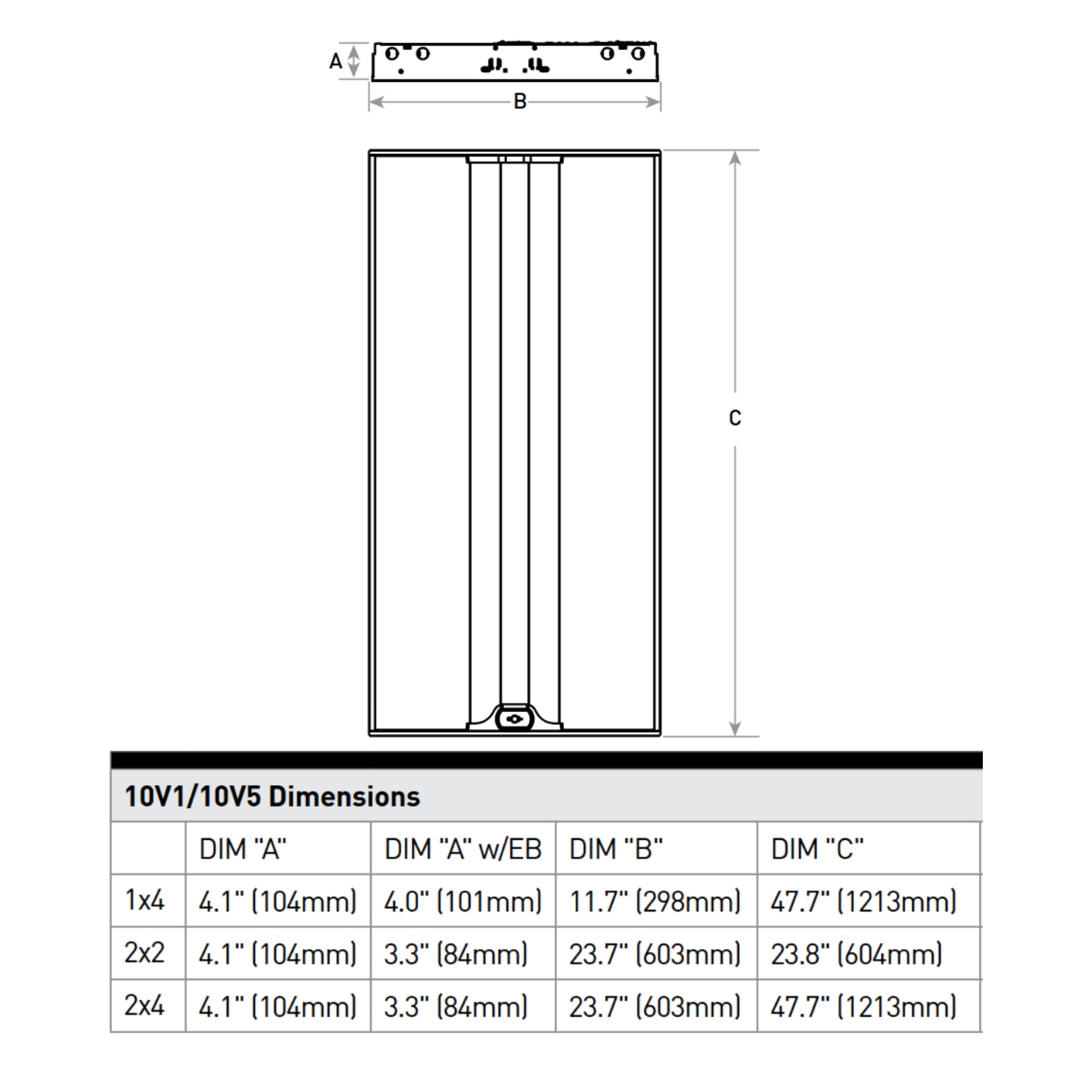 2 x 2 Center Basket LED Troffer Light, 3000 Lumens, 120/277V