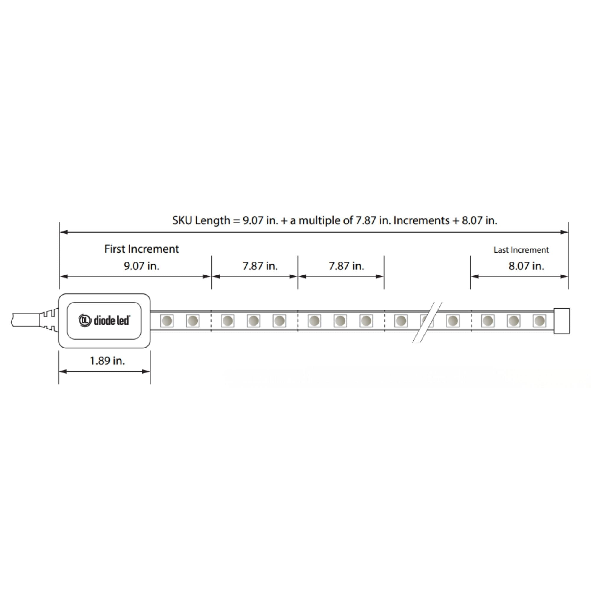 Diode LED Infiniline Basics 164ft LED Tape Light, IP65, 3000K, 300 Lumens/ft, 120V