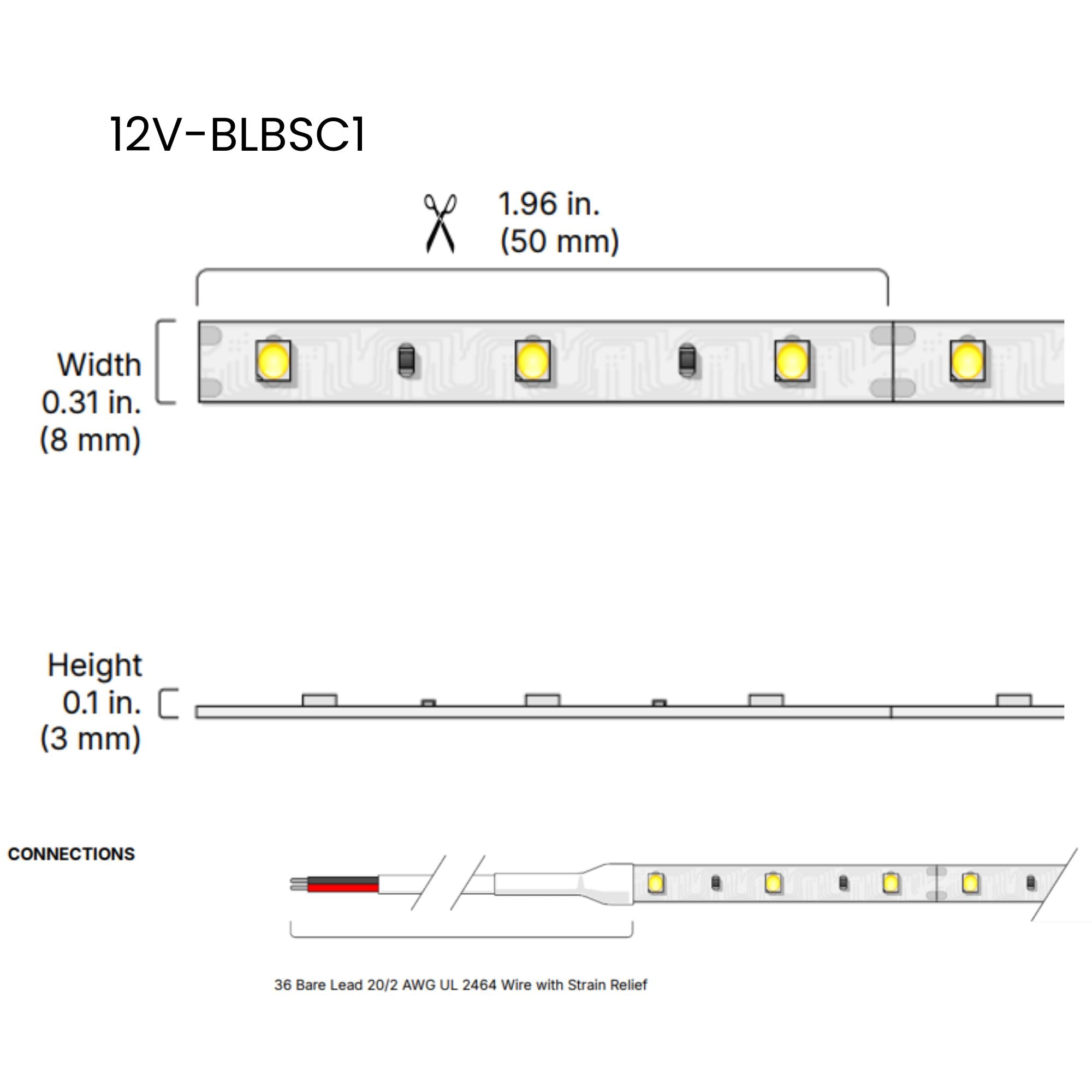 BLAZE, 100 ft., LED Tape Light, 5000K, 130 Lm/ft, 12V