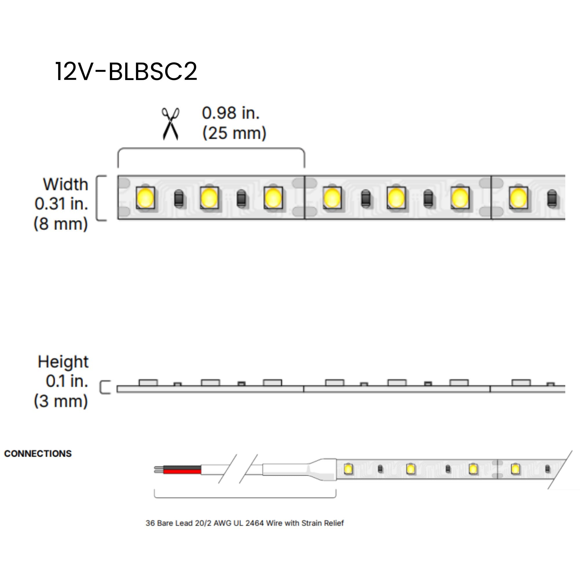 BLAZE, 100 ft, LED Tape Light, 3000K, 221 Lm/ft, 12V