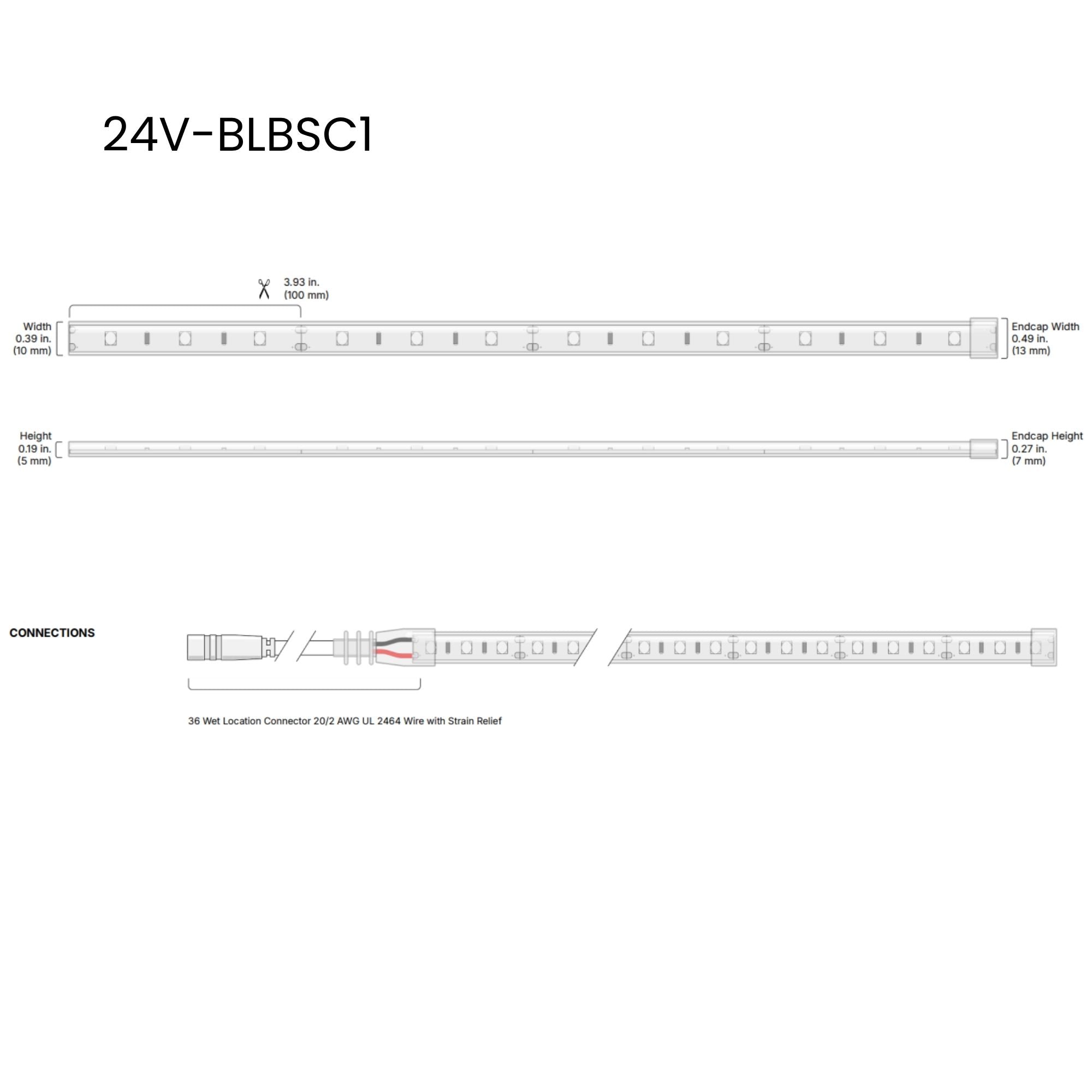 BLAZE, 16 ft., LED Tape Light, IP65, 5000K, 114 Lm/ft, 24V