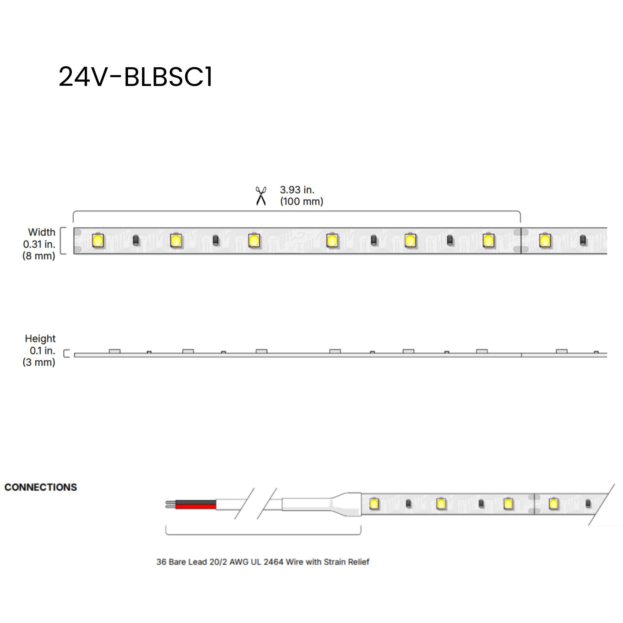 BLAZE, 16 ft., LED Tape Light, 3500K, 126 Lm/ft, 24V
